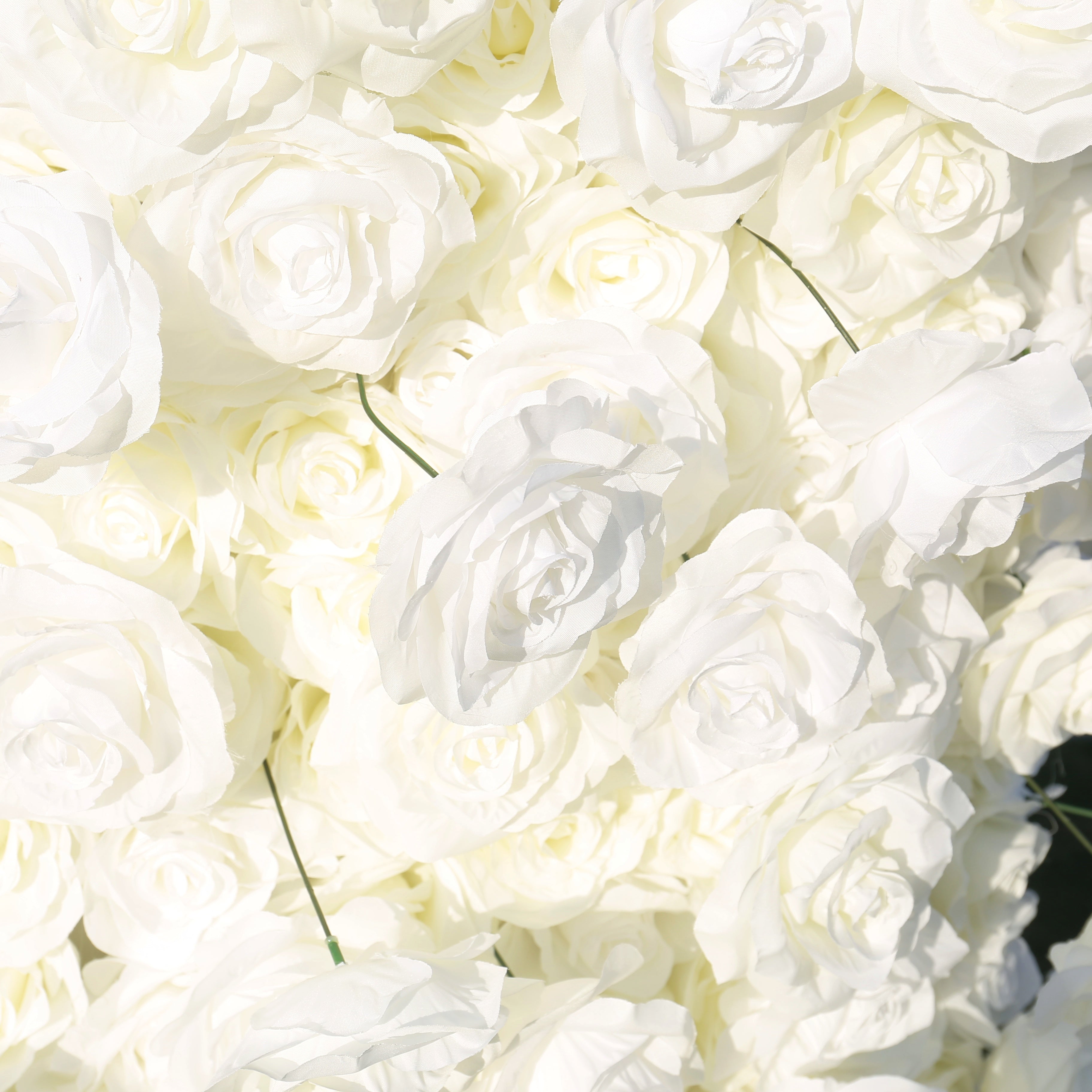 White Fabric Roses Artificial Arch Flower Wall Wedding Decor ACAW-101