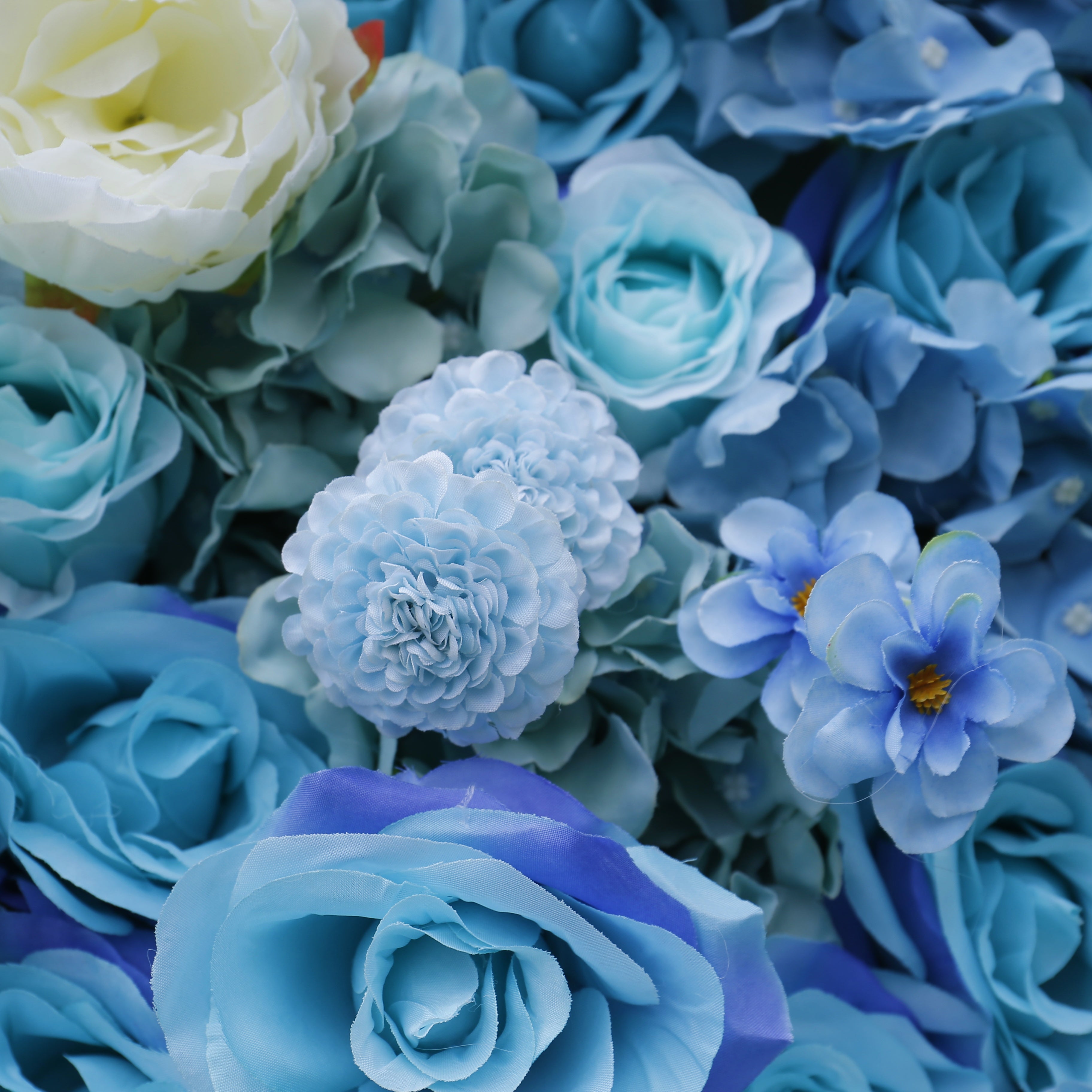 Blue White Fabric Rose Roll Up Flower Wall for Wedding Events ACFW-001