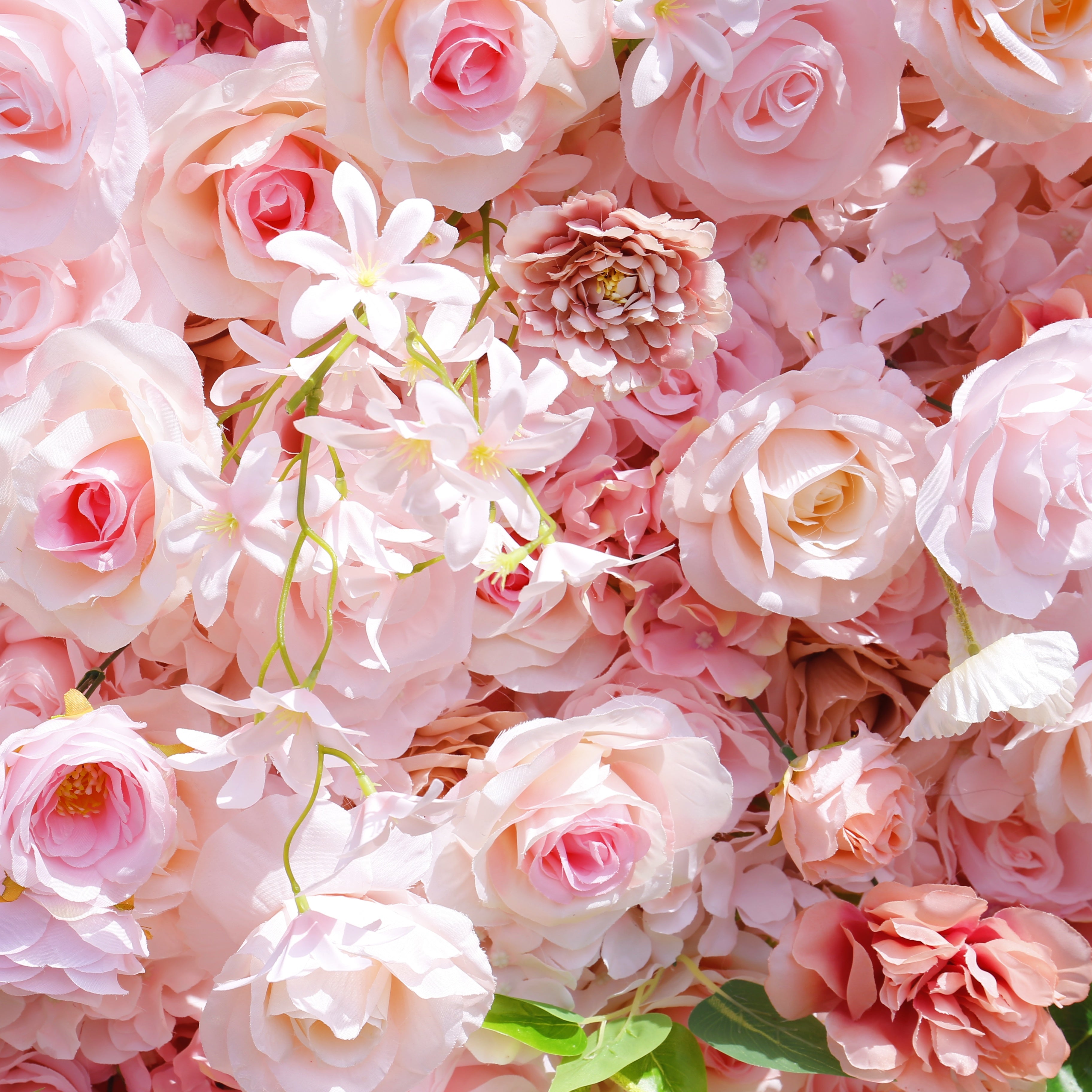 Pink Cloth Rose Artificial Roll Up Flower Wall Wedding Decor ACFW-004