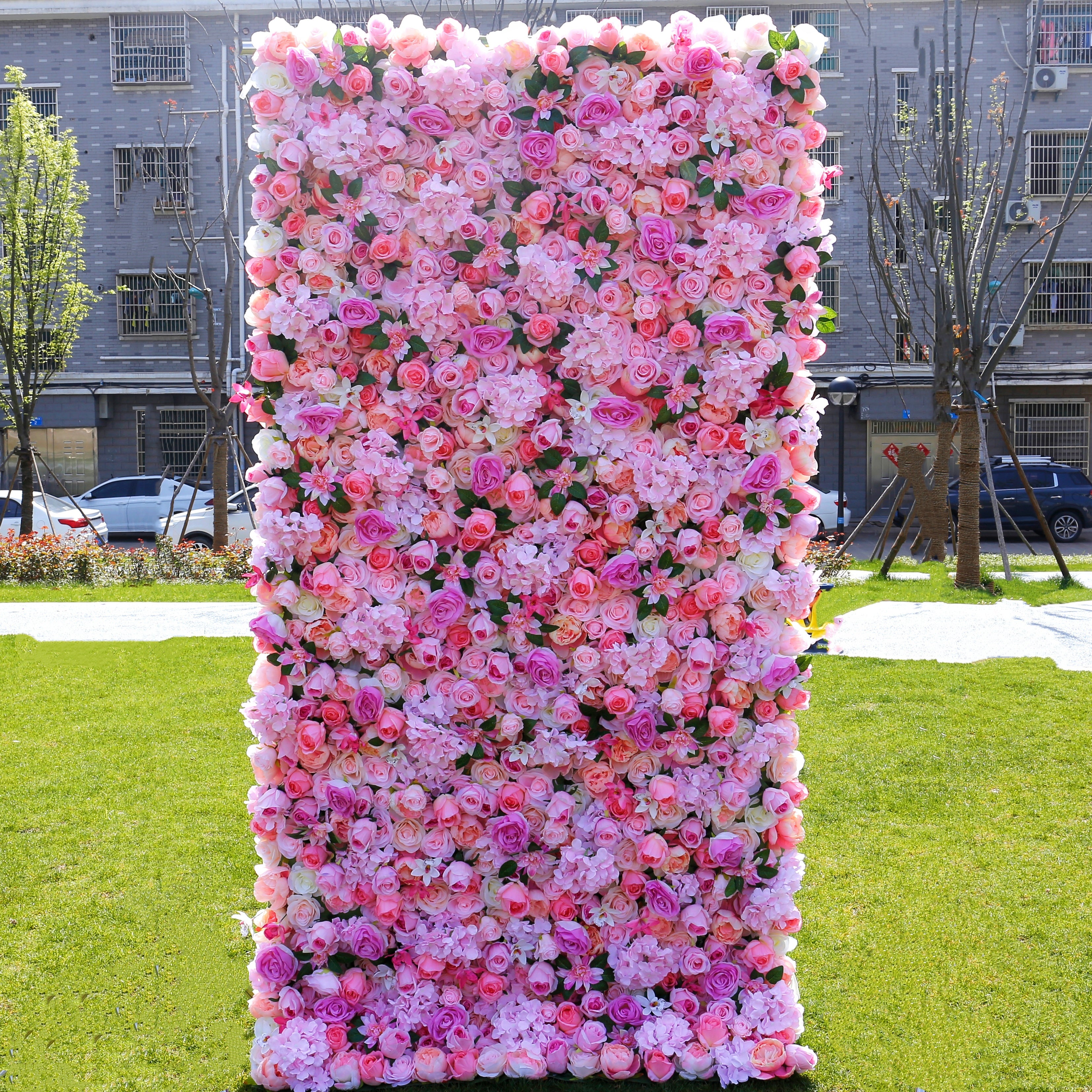 Blush Pink Floral Wall Panel Backdrop For Wedding Entrance Decor ACFW-008