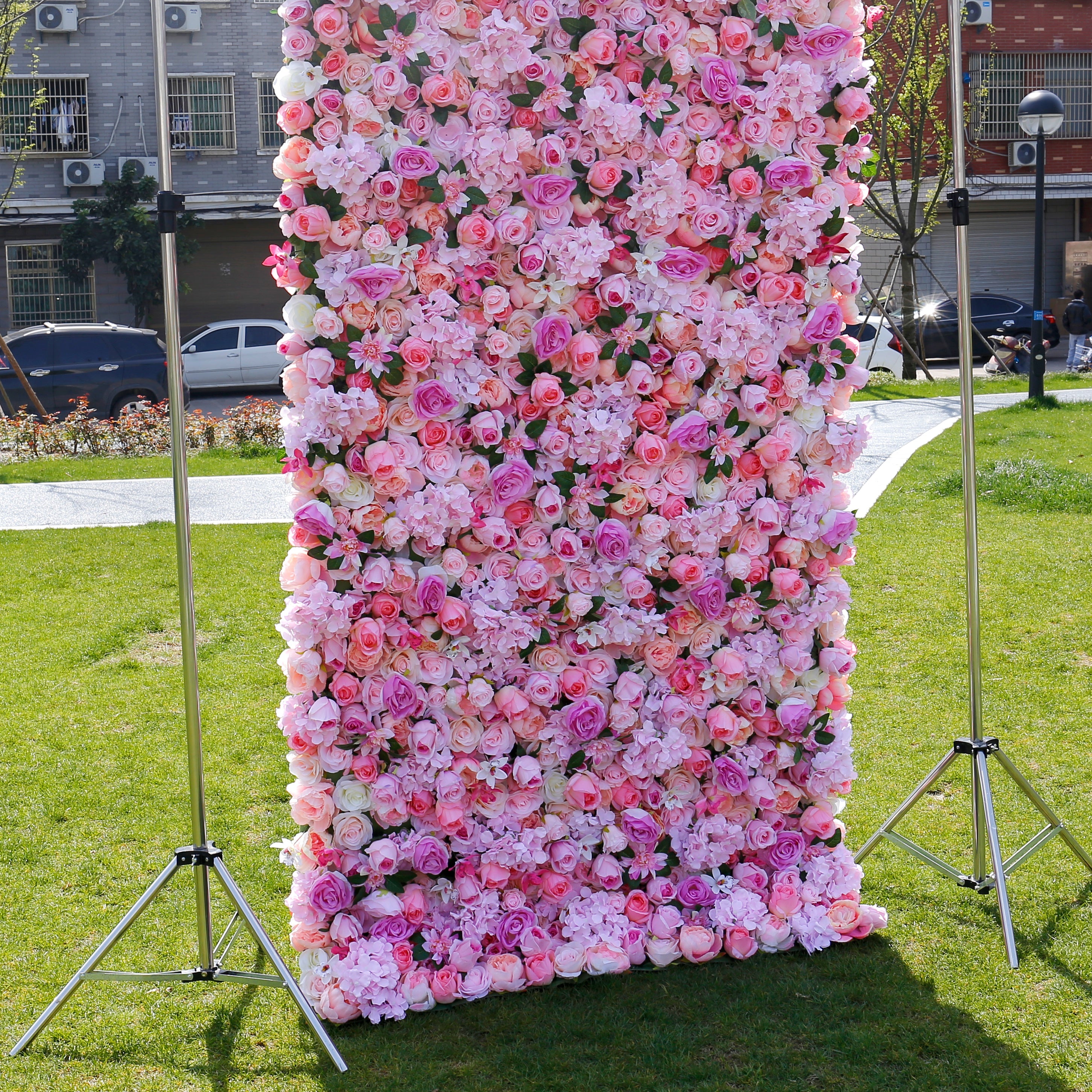 Blush Pink Floral Wall Panel Backdrop For Wedding Entrance Decor ACFW-008