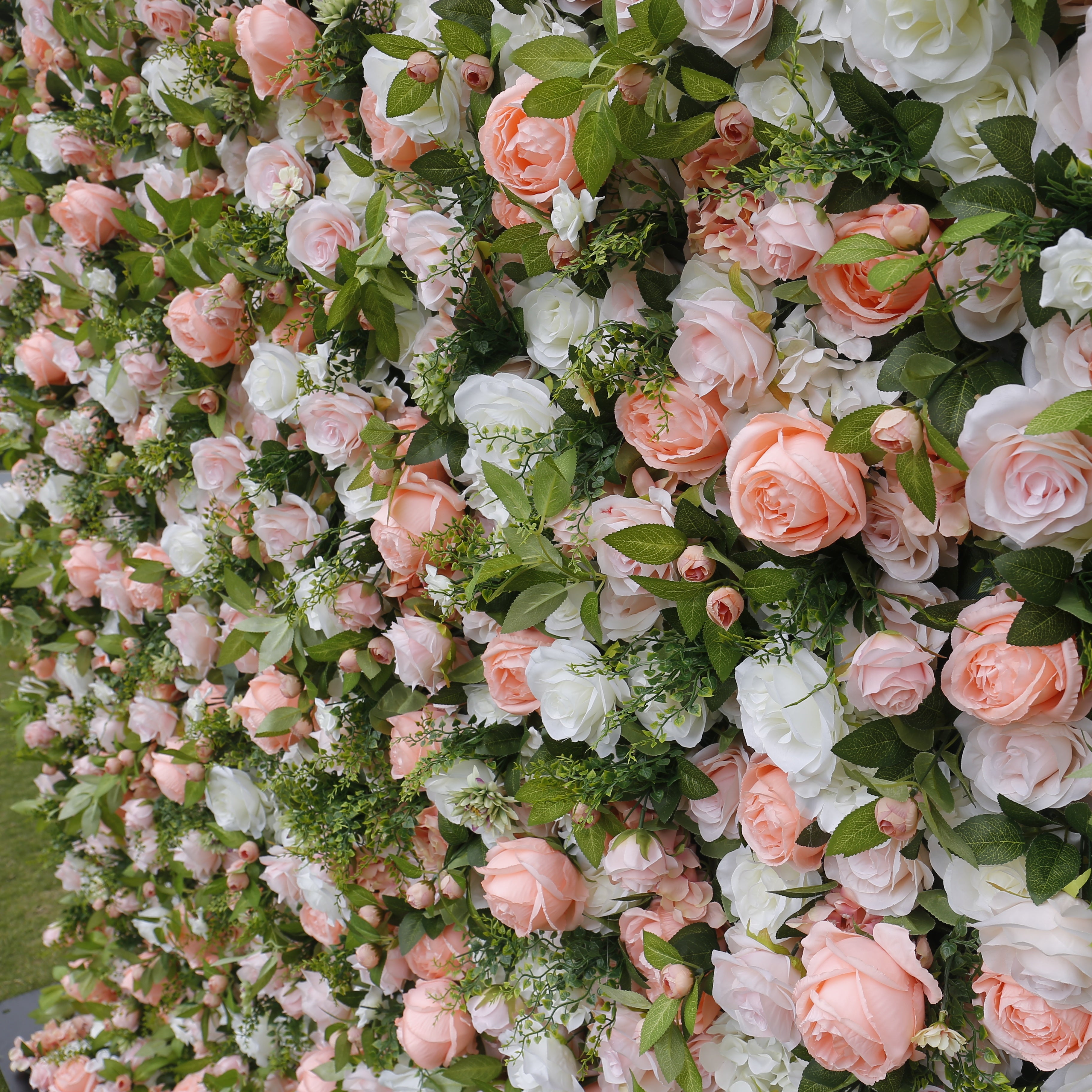 3D White Silk Rose Pink Cloth Peony Artificial Hanging Flower Wall ACFW-012