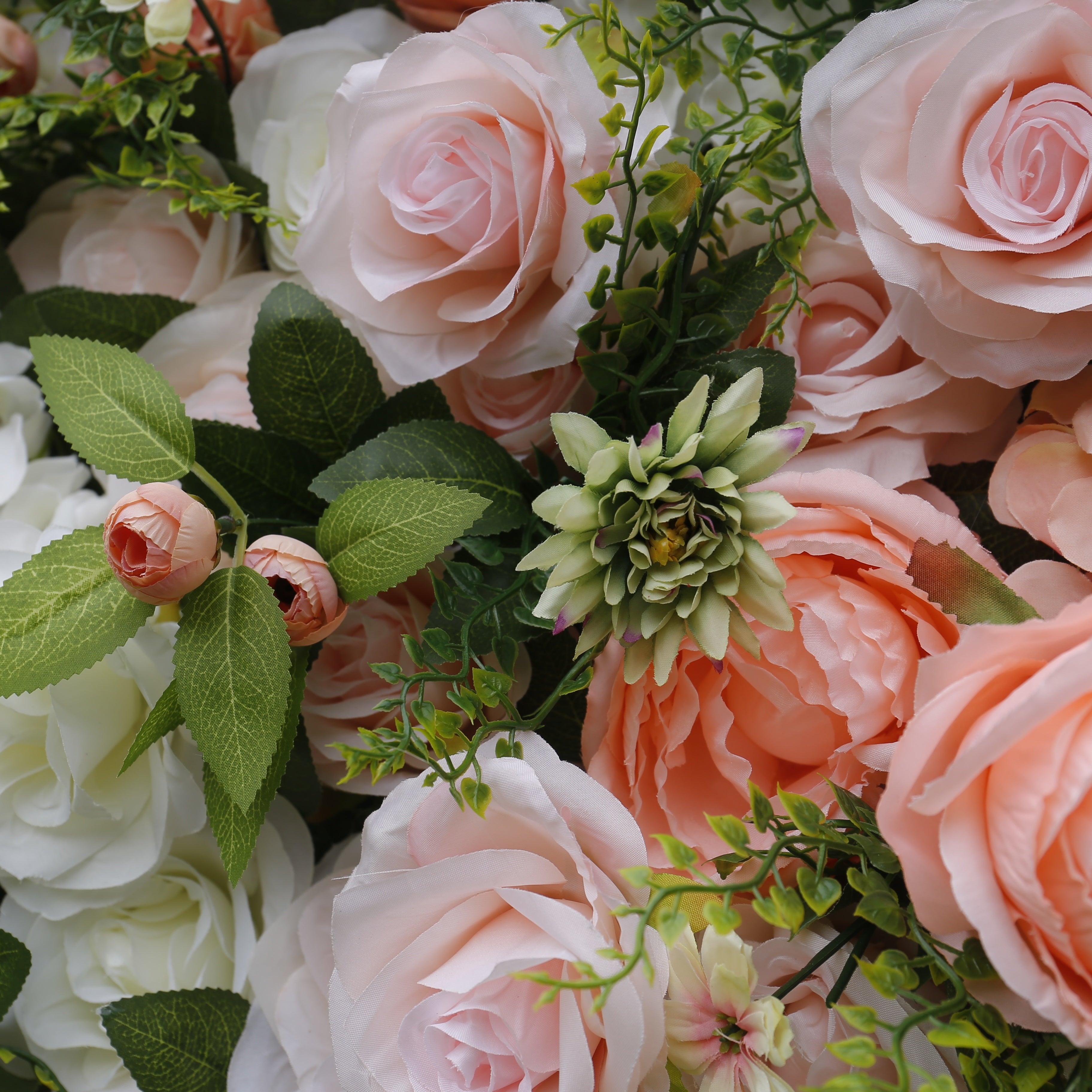 3D White Silk Rose Pink Cloth Peony Artificial Hanging Flower Wall ACFW-012