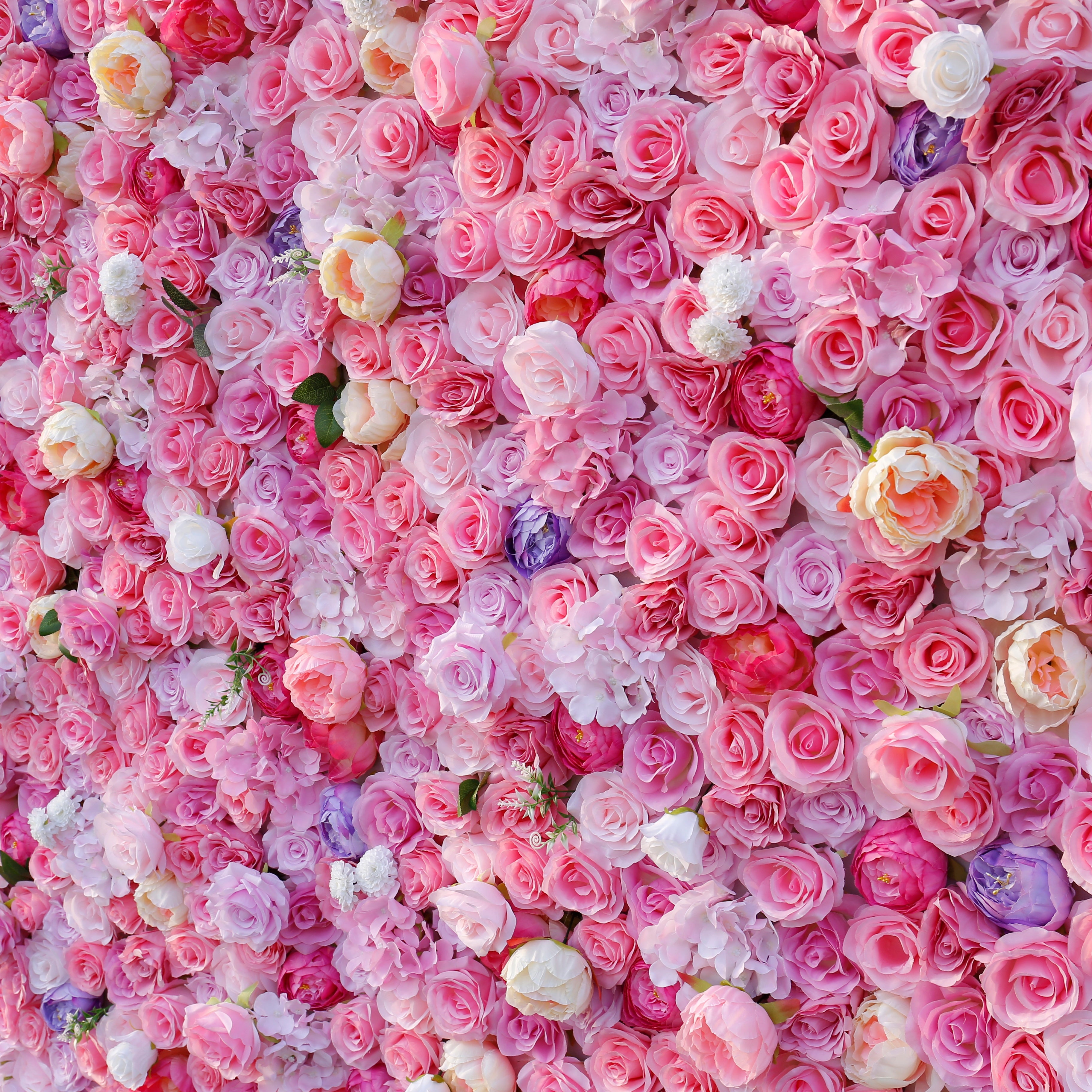 Silk Pink Rose 5D Roll-Up Artificial Flower Wall Events Decor ACFW-013