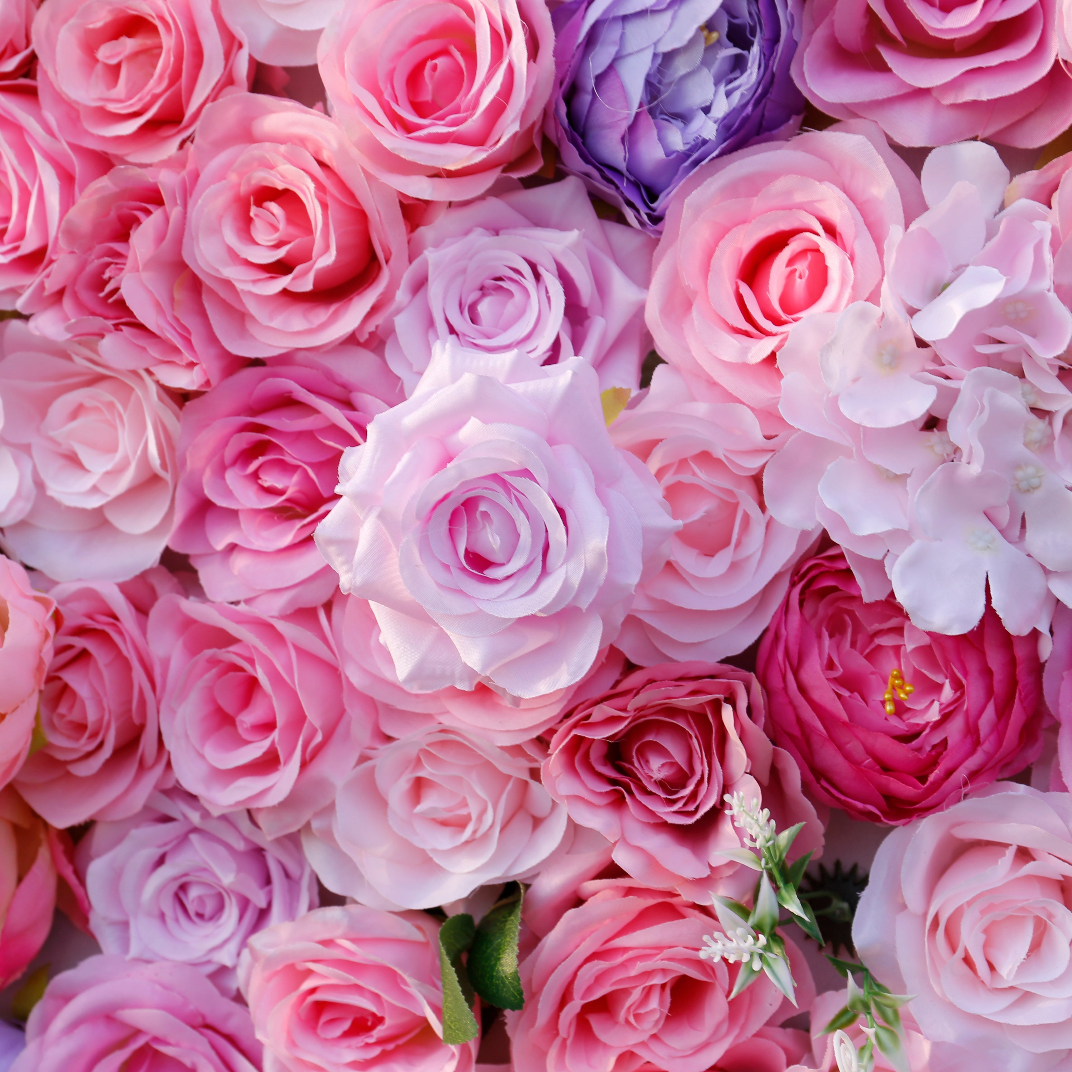 Silk Pink Rose 5D Roll-Up Artificial Flower Wall Events Decor ACFW-013