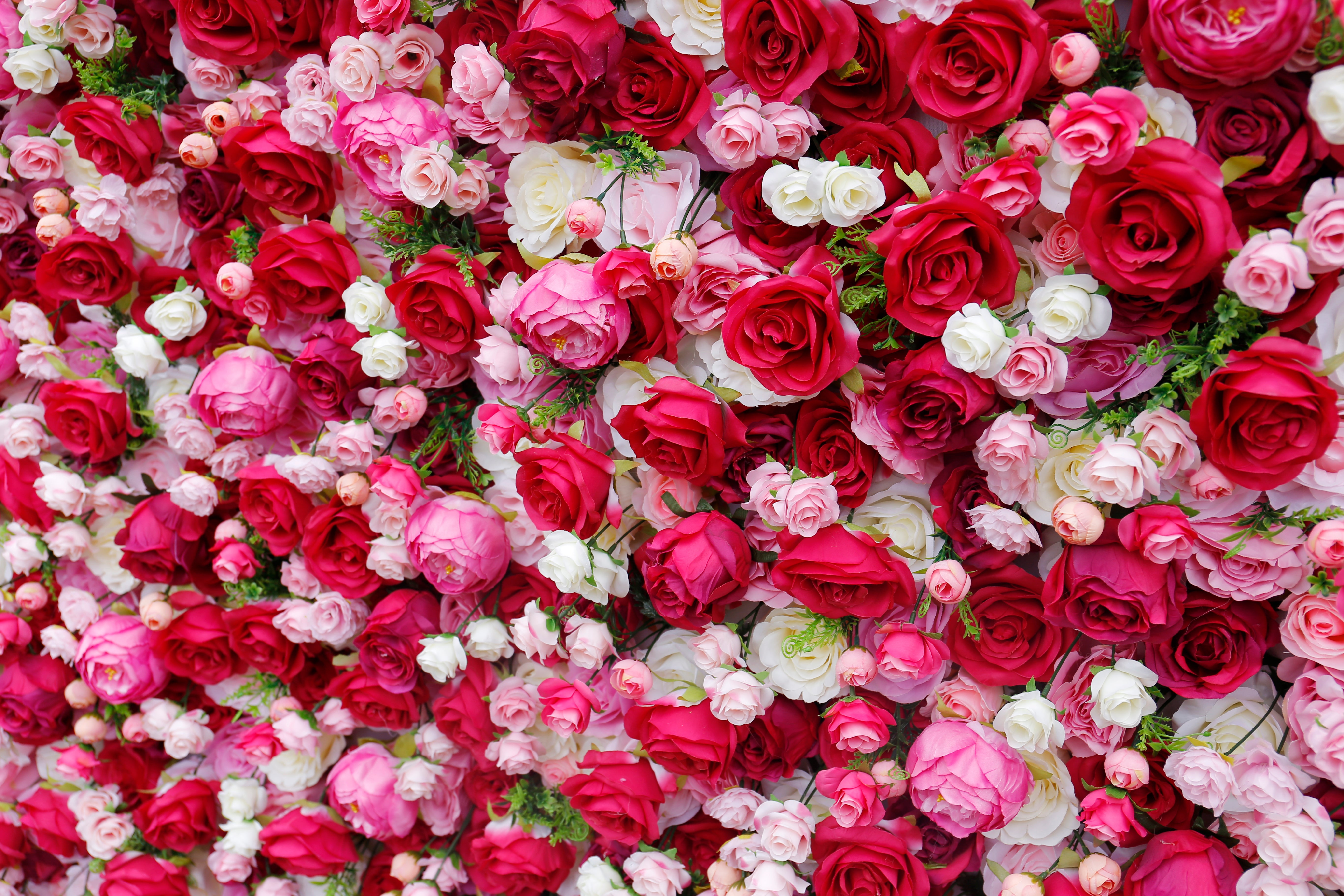 5D Artificial Red Pink White Rose Roll Up Curtain Flower Wall ACFW-016