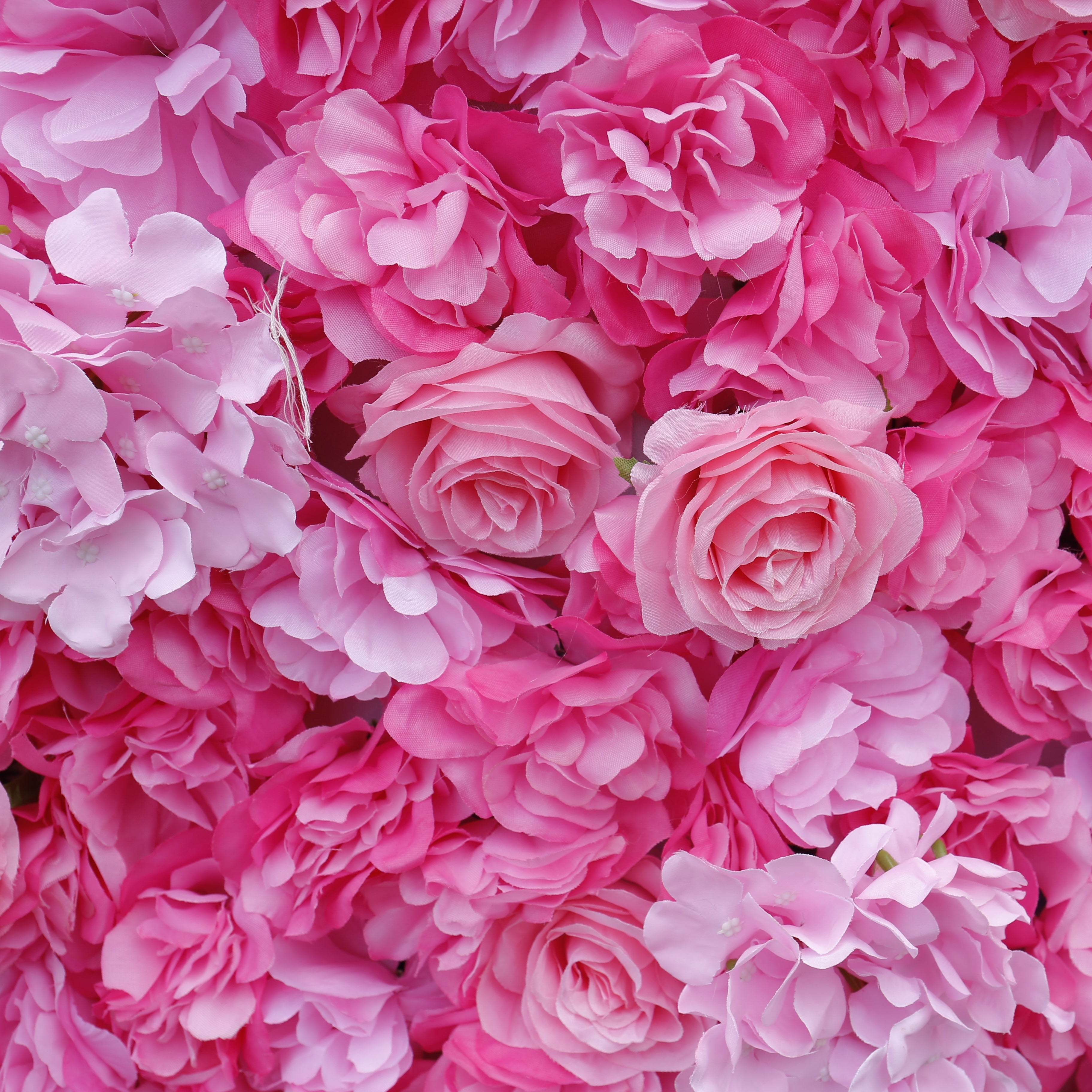 Handmade Fabric Pink Hydrangea & Rose Wedding Artificial Floral Wall ACFW-022