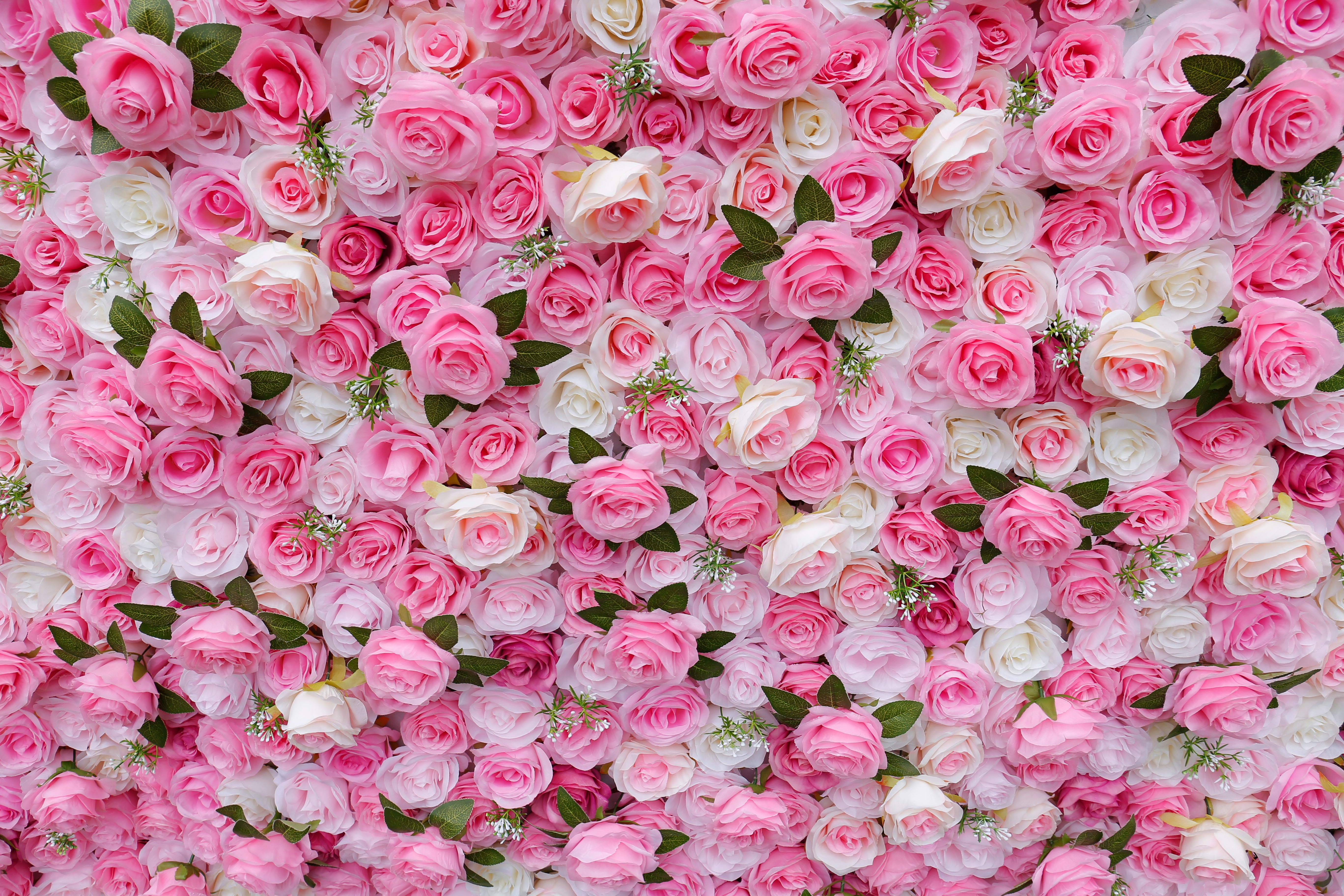 Pink & White Rose Artificial Flower Wall Outdoor Wedding Decor ACFW-025
