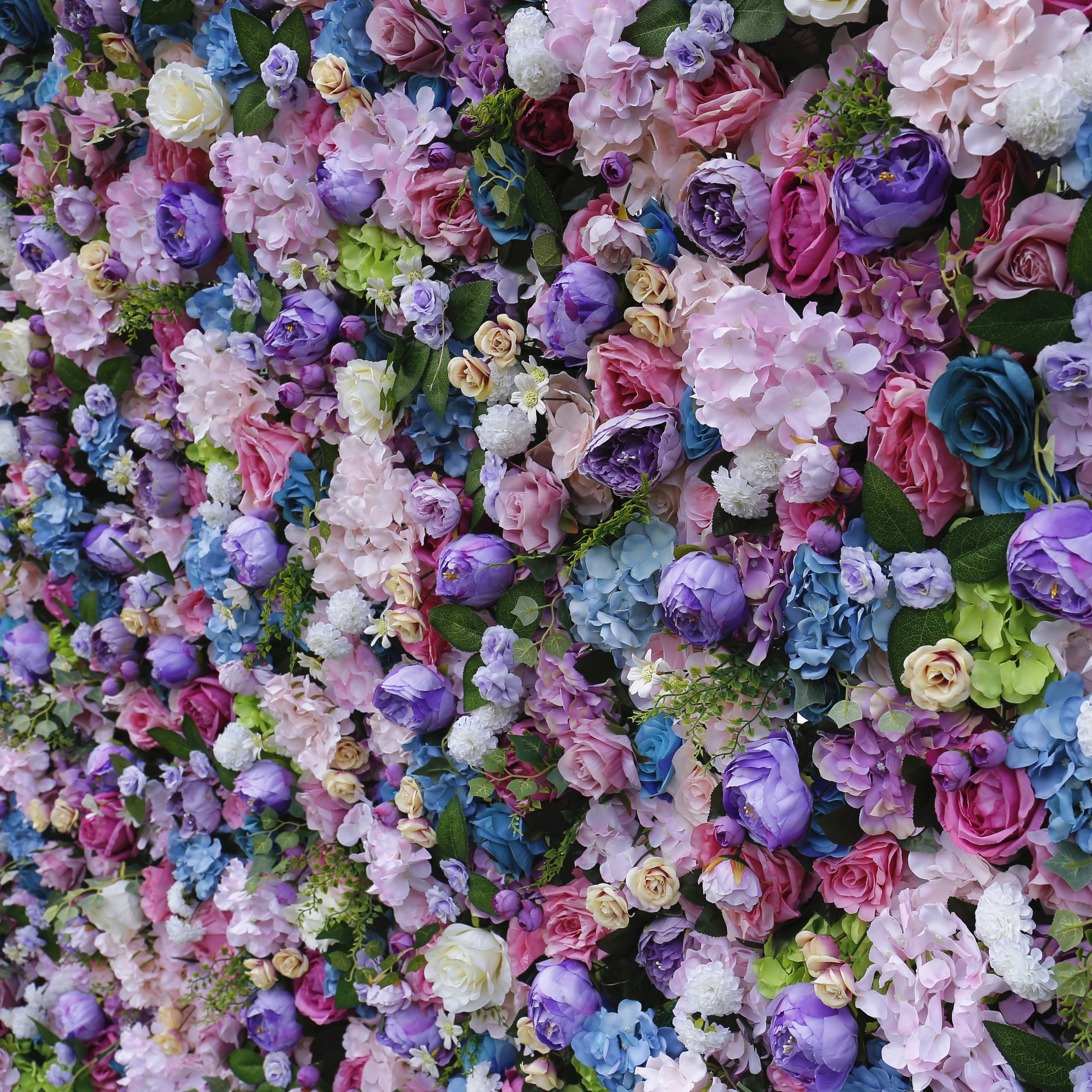 Handmade Lavender Purple Mixed Roses Rolling Up Curtain Flower Wall ACFW-033