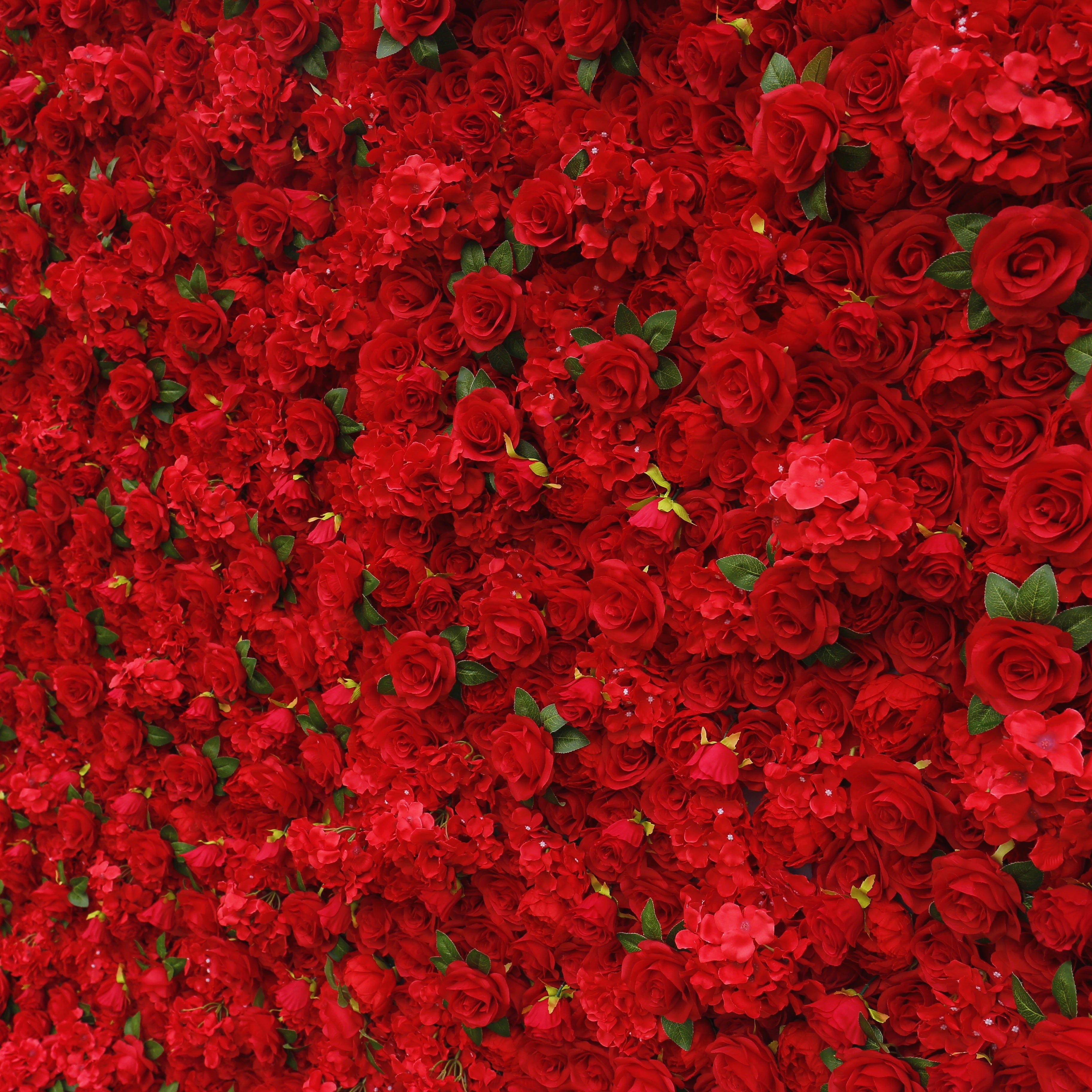 Artificial Fabric Red Rose with Hydrangea 5D Flower Wall ACFW-039