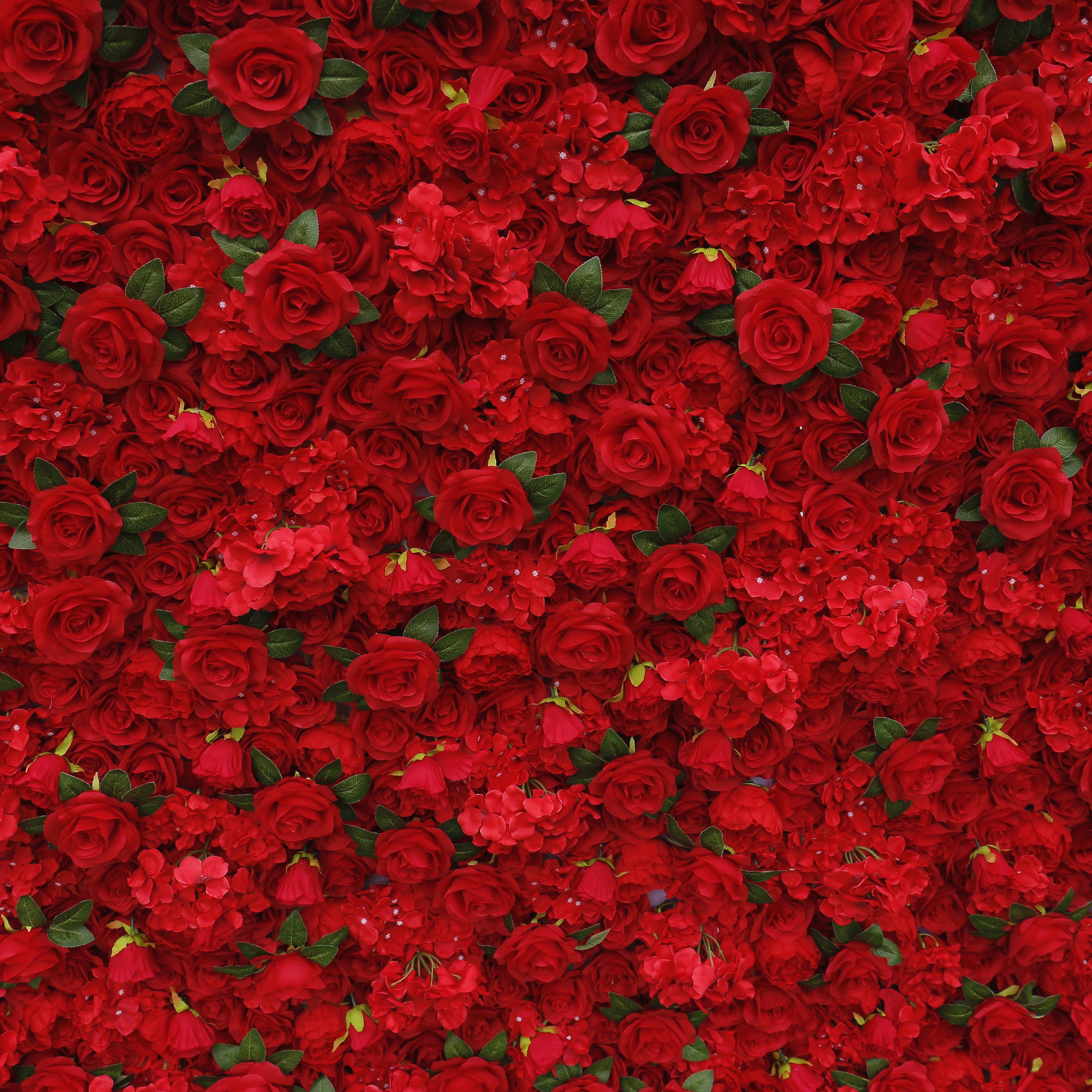 Artificial Fabric Red Rose with Hydrangea 5D Flower Wall ACFW-039