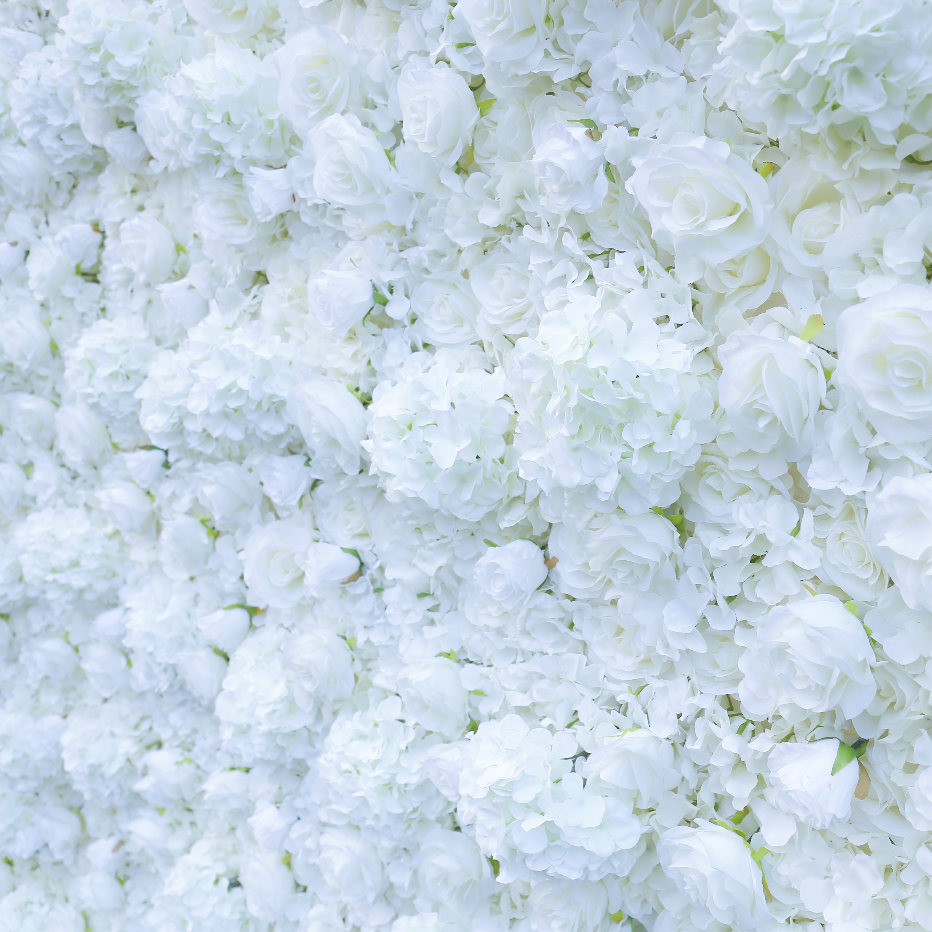 Full White Artificial Flower Wall Backdrop for Wedding Birthday Decor ACFW-061