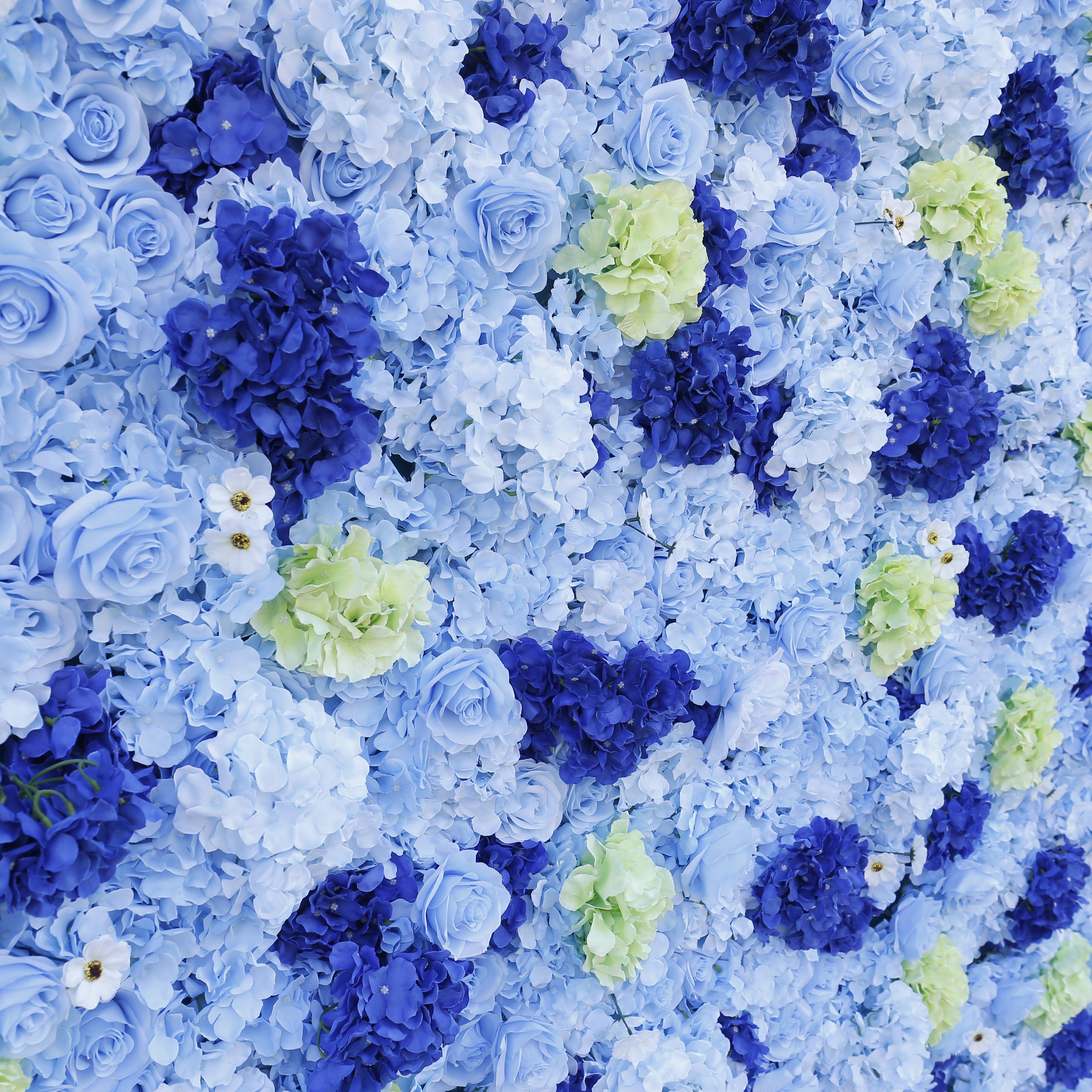 Blue Rose Fabric Hydrangea Simulated 5D Cloth Flower Wall ACFW-071
