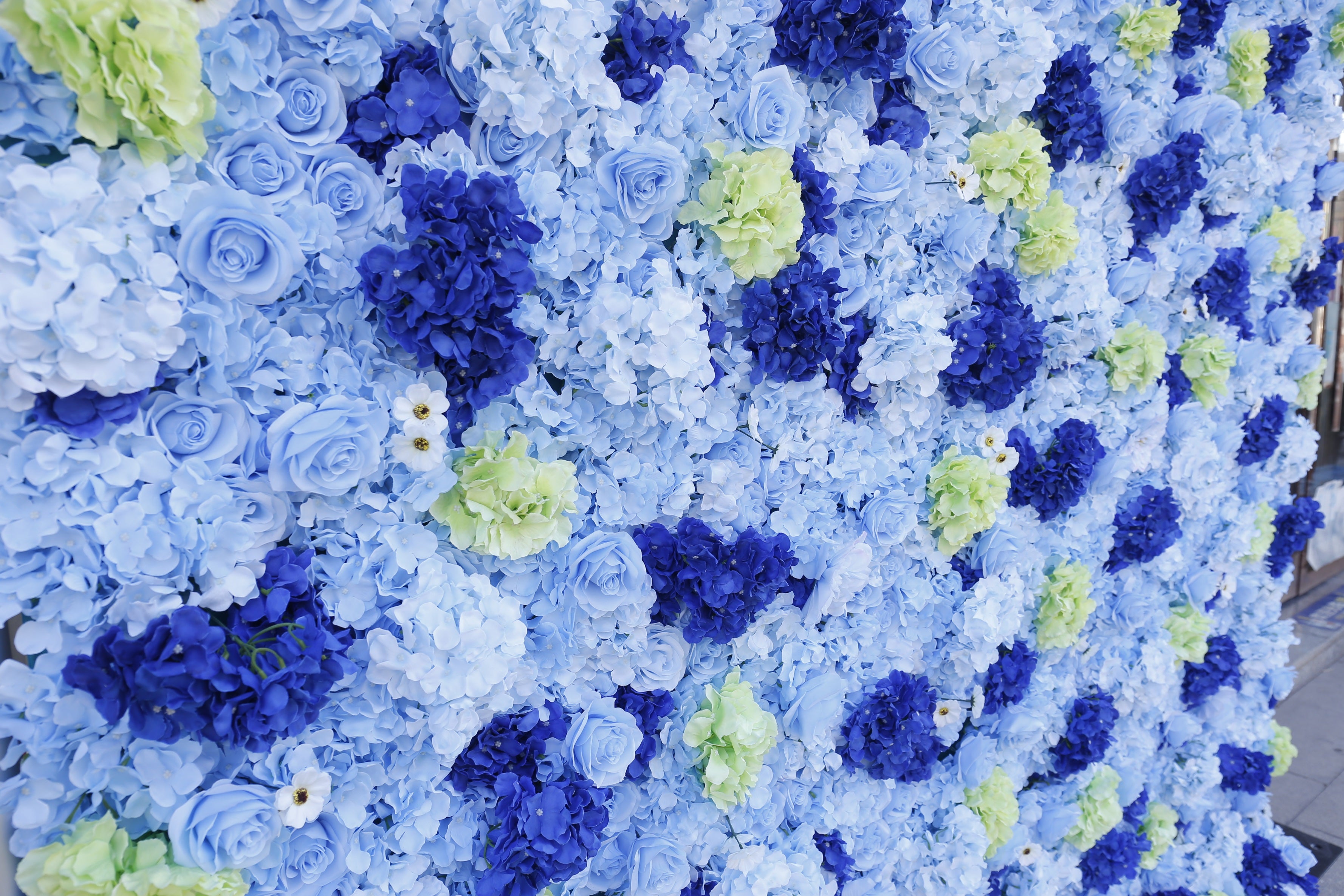 Blue Rose Hydrangea Simulated 5D Fabric Cloth Flower Wall ACFW-071