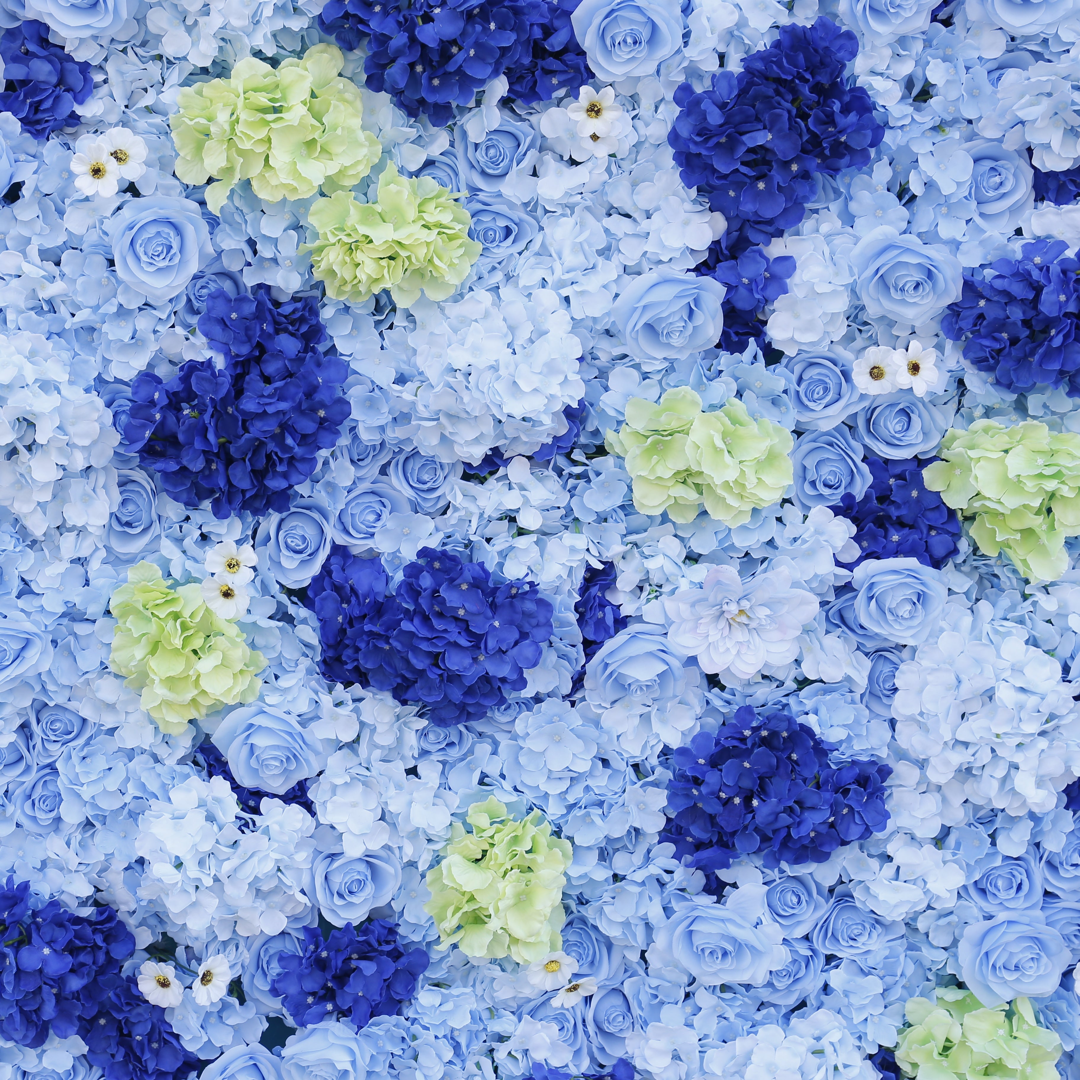 Blue Rose Fabric Hydrangea Simulated 5D Cloth Flower Wall ACFW-071