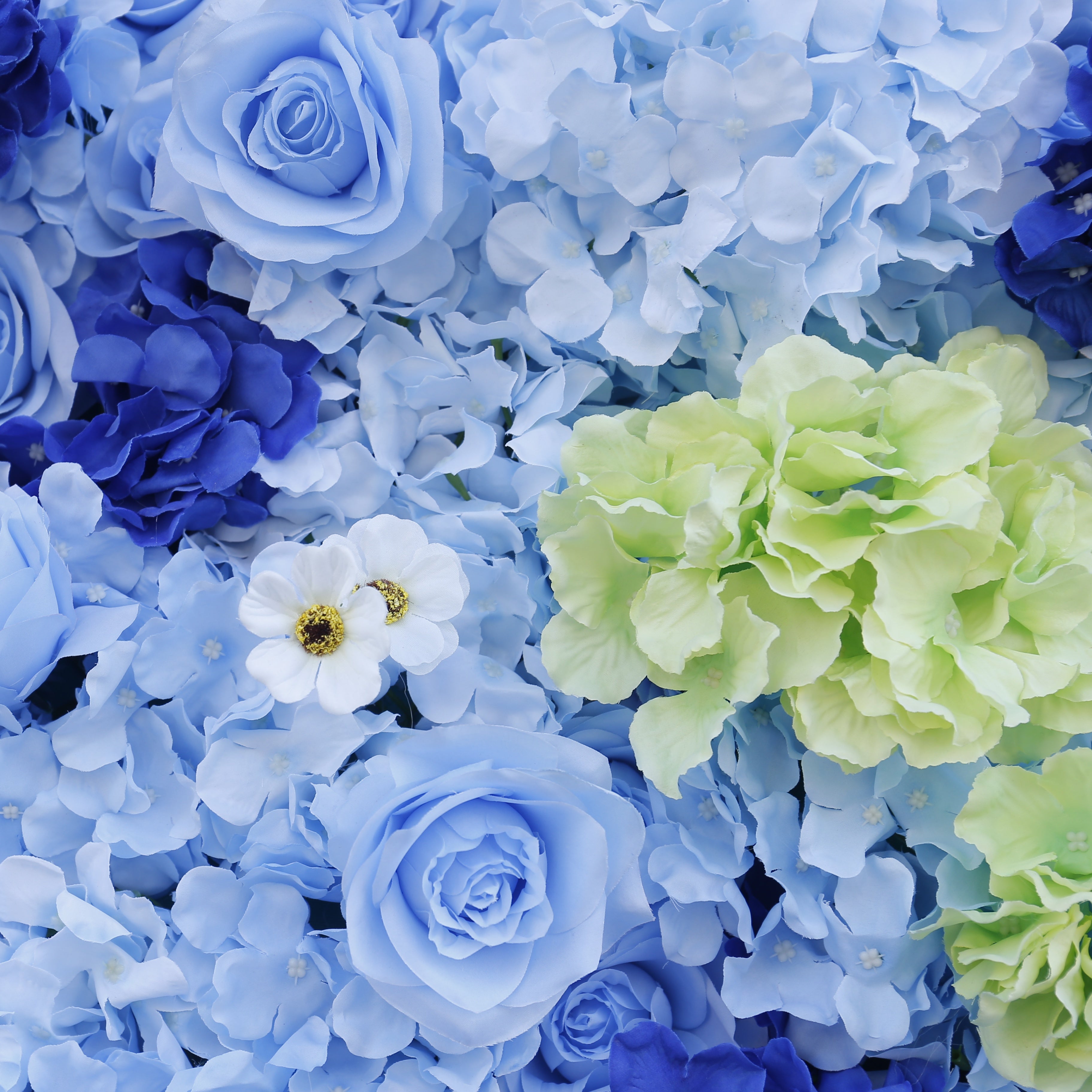 Blue Rose Fabric Hydrangea Simulated 5D Cloth Flower Wall ACFW-071