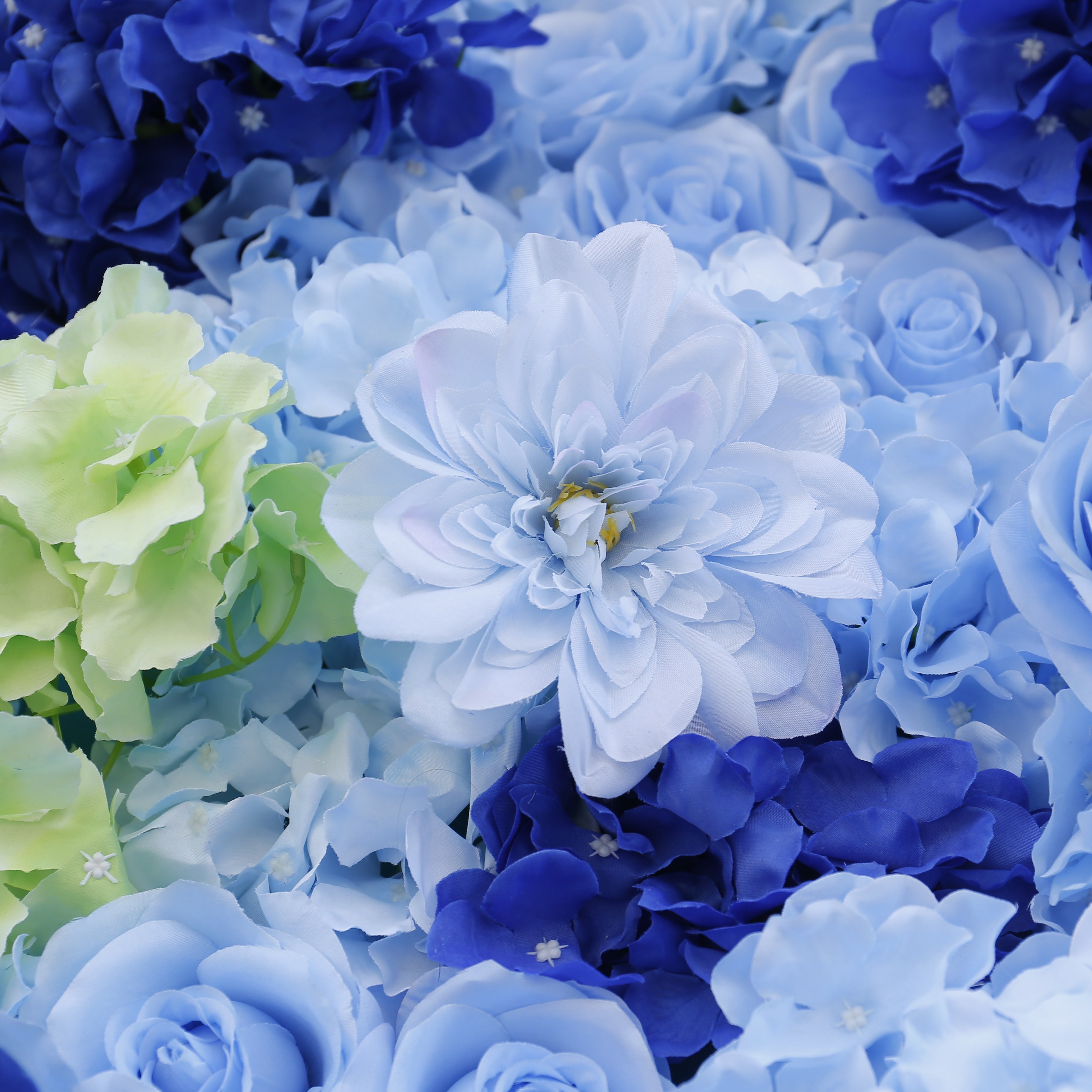 Blue Rose Fabric Hydrangea Simulated 5D Cloth Flower Wall ACFW-071