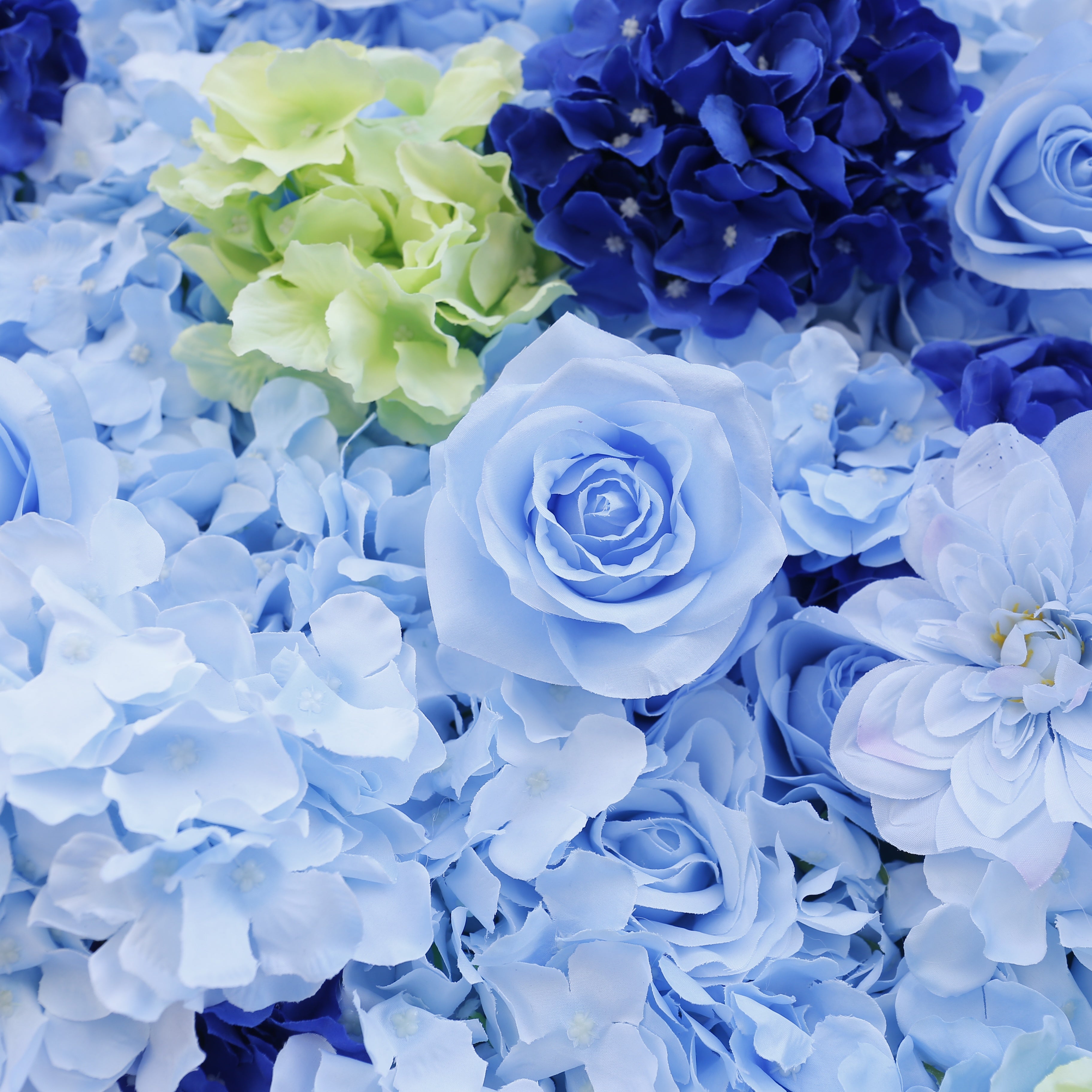 Blue Rose Fabric Hydrangea Simulated 5D Cloth Flower Wall ACFW-071