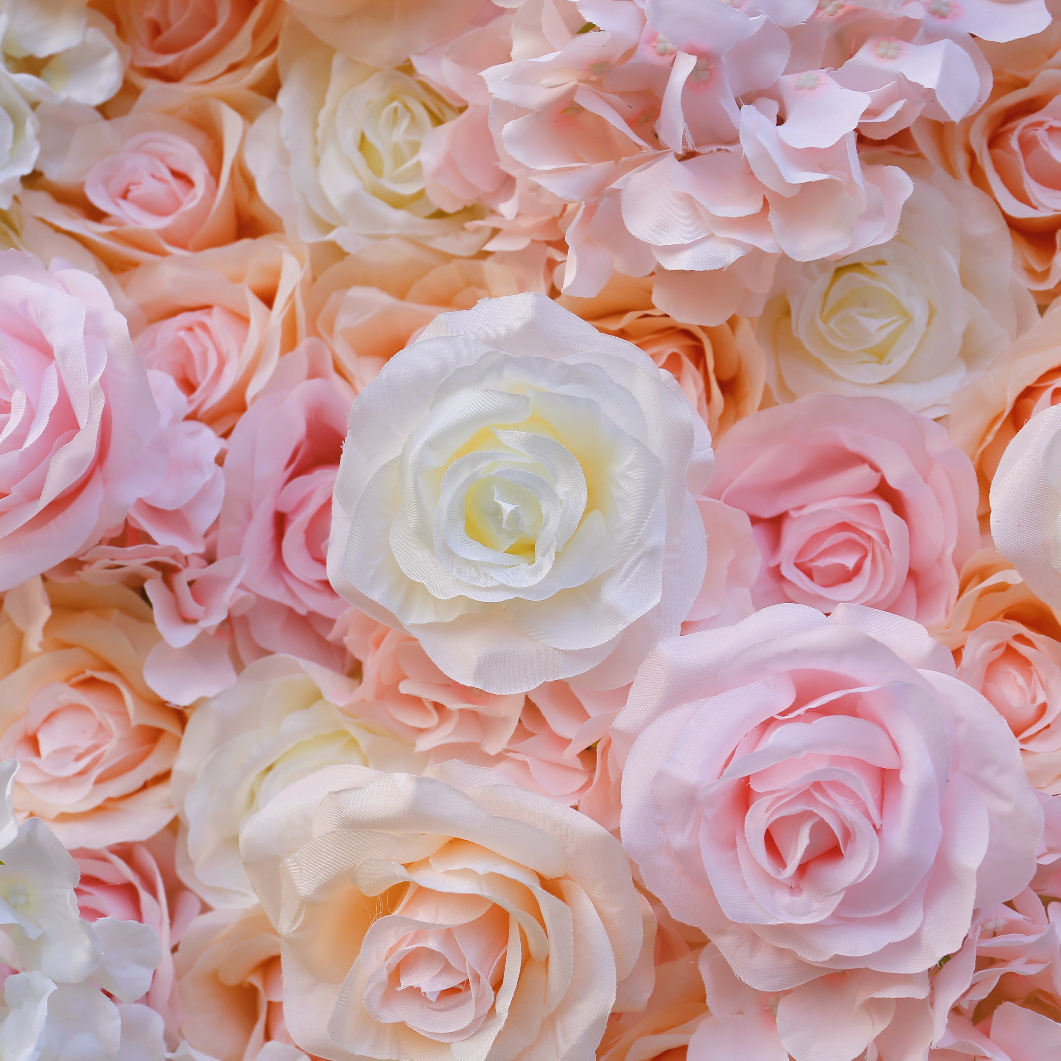 Pink White Roses Fabric Flower Wall for Party Decor ACFW-1010