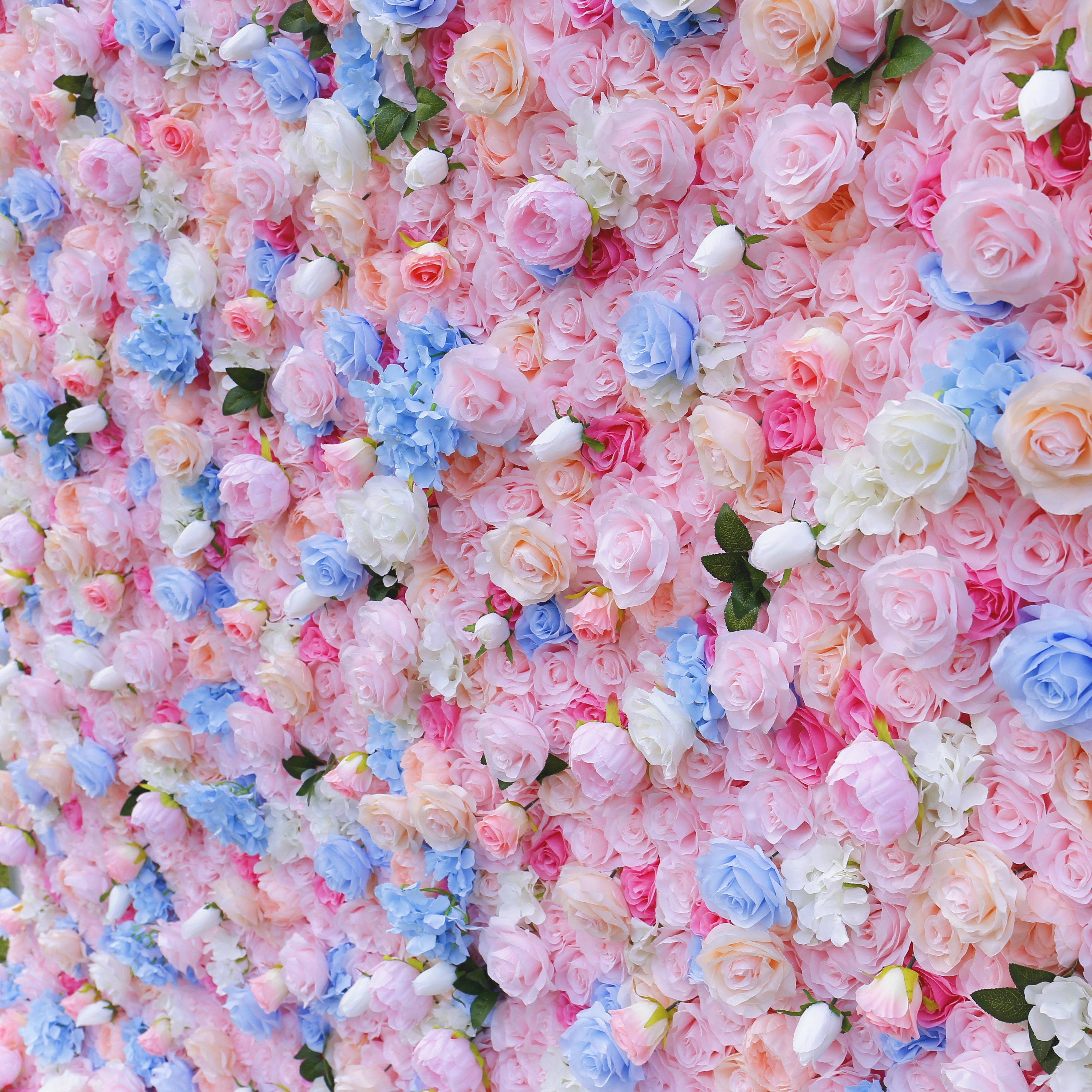 5D Pink Blue Mixed Silk Flower Artificial Flower Wall Backdrop ACFW-106