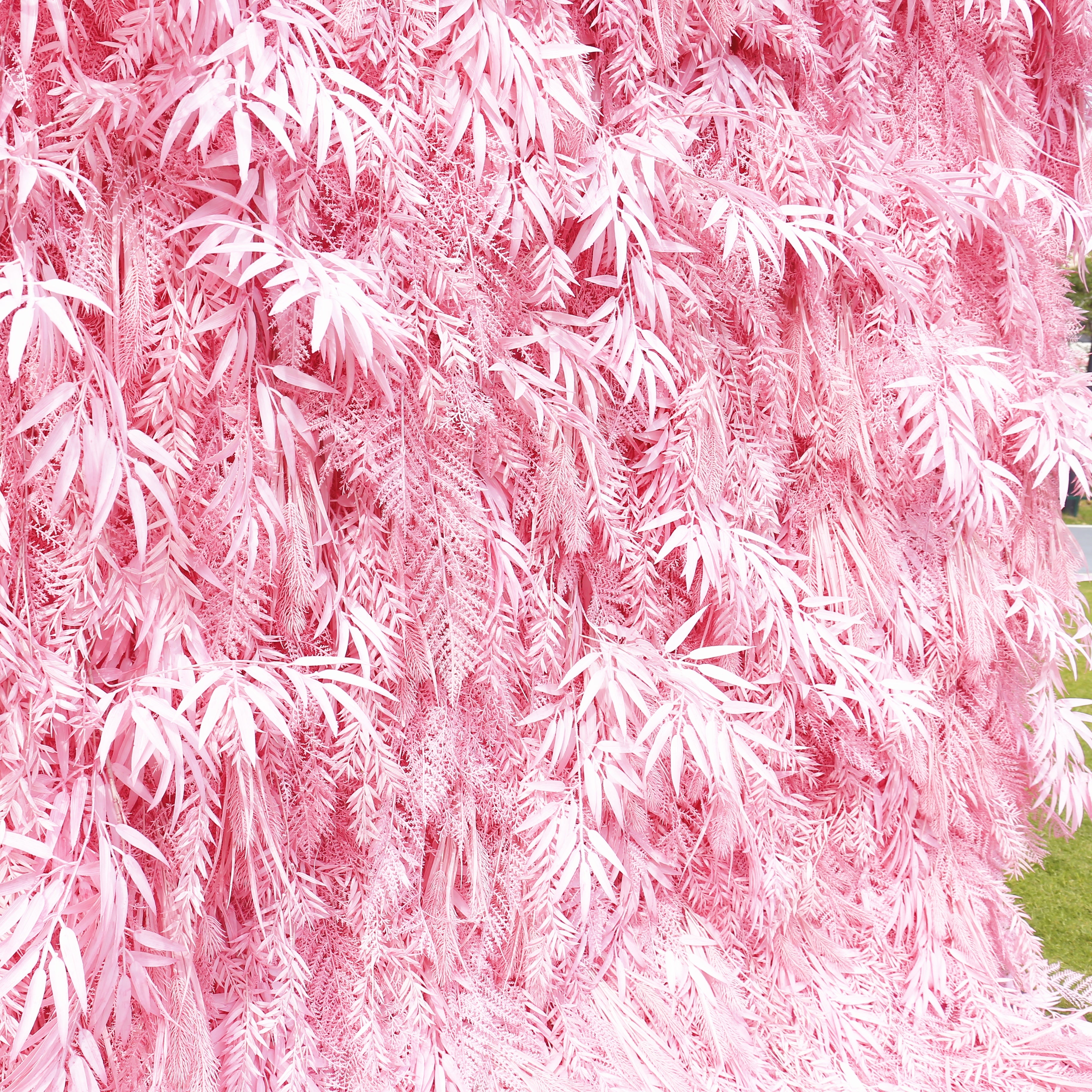 Artificial Pink Blue Pampas Wall Roll Up Hanging Backdrop Event Decor ACFW-111