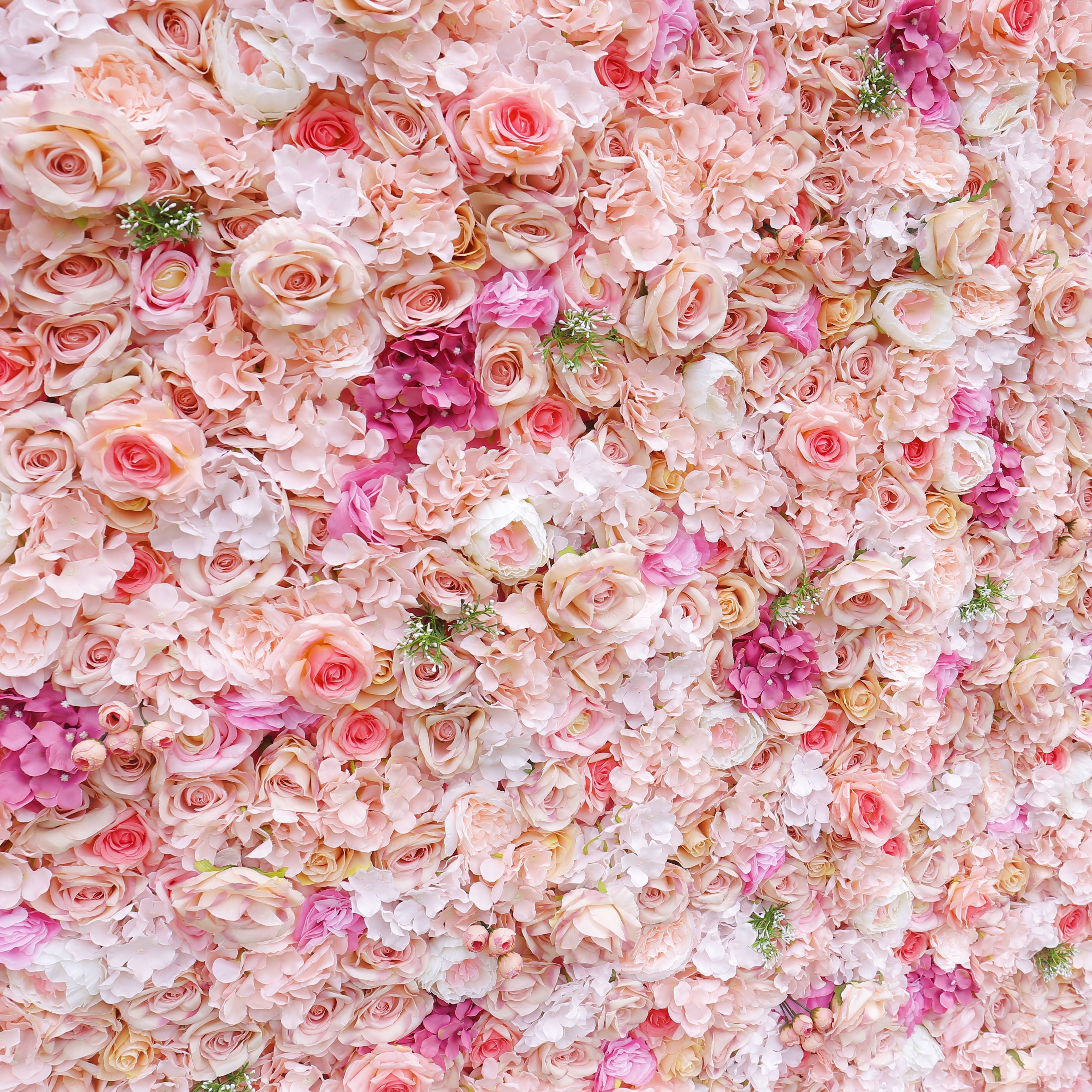 5D Pink Mixed Fabric Flowers Artificial Flower Wall Events Decor ACFW-118