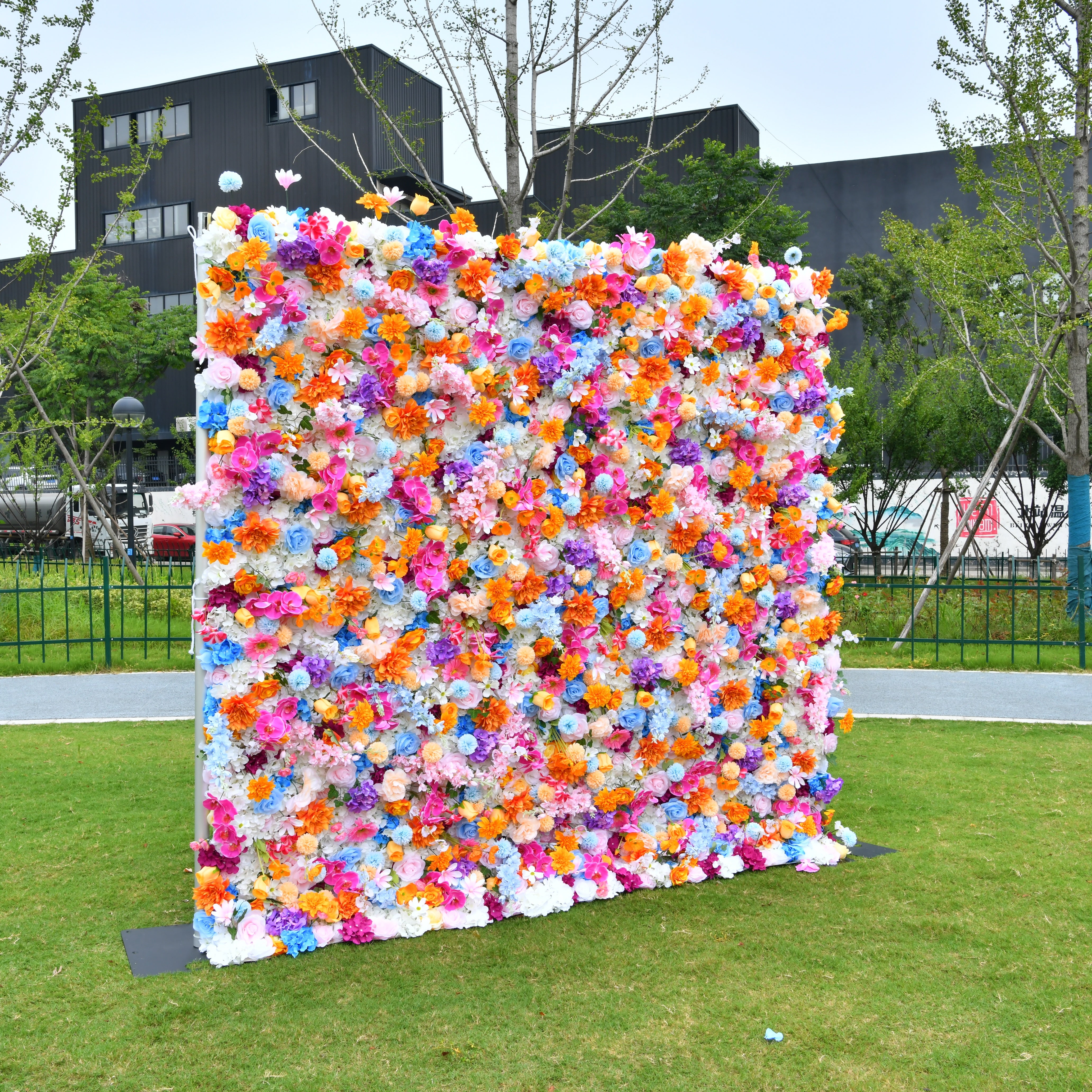 5D Colorful Mixed Flowers Artificial Cloth Floral Wall Backdrop ACFW-120