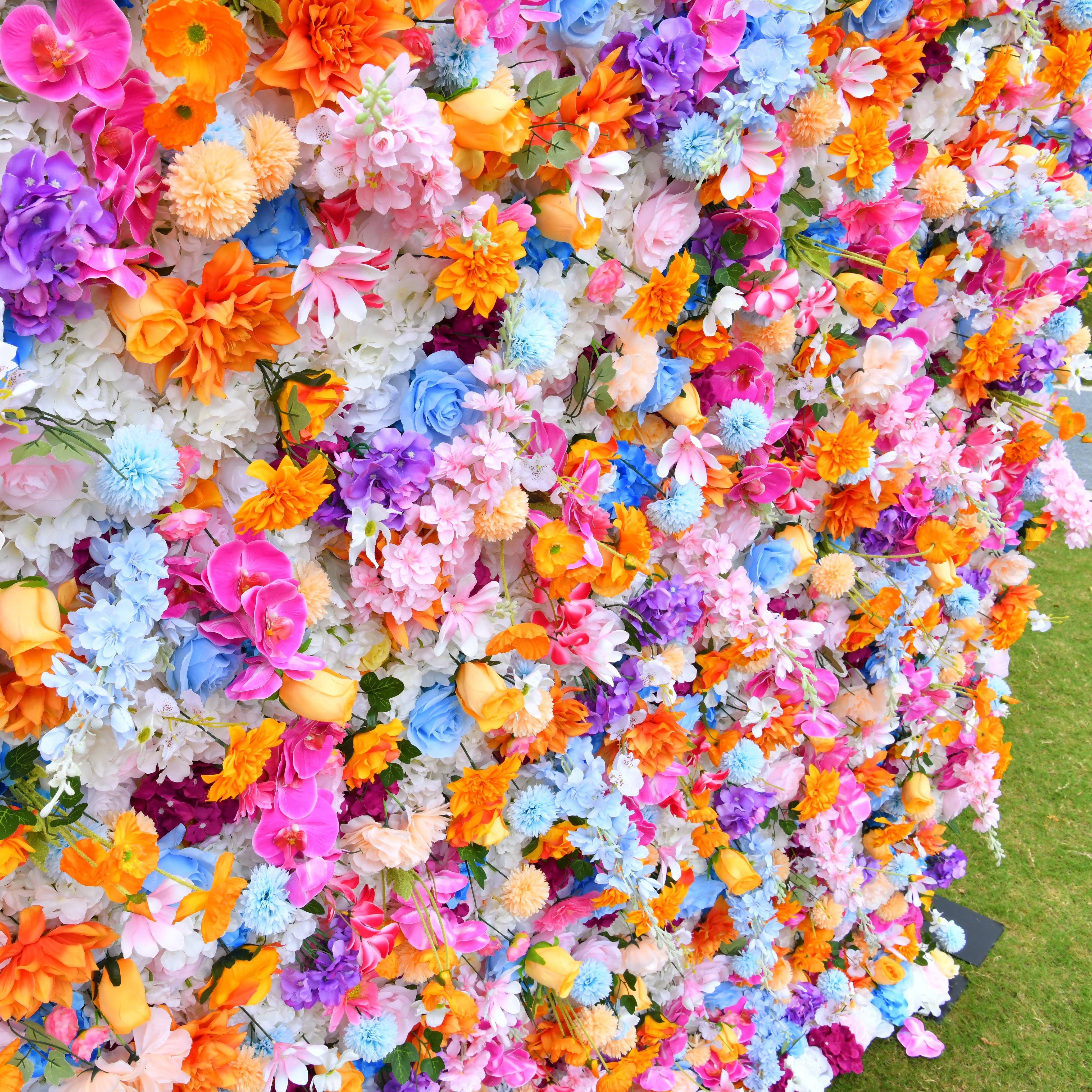 5D Colorful Mixed Flowers Artificial Cloth Floral Wall Backdrop ACFW-120