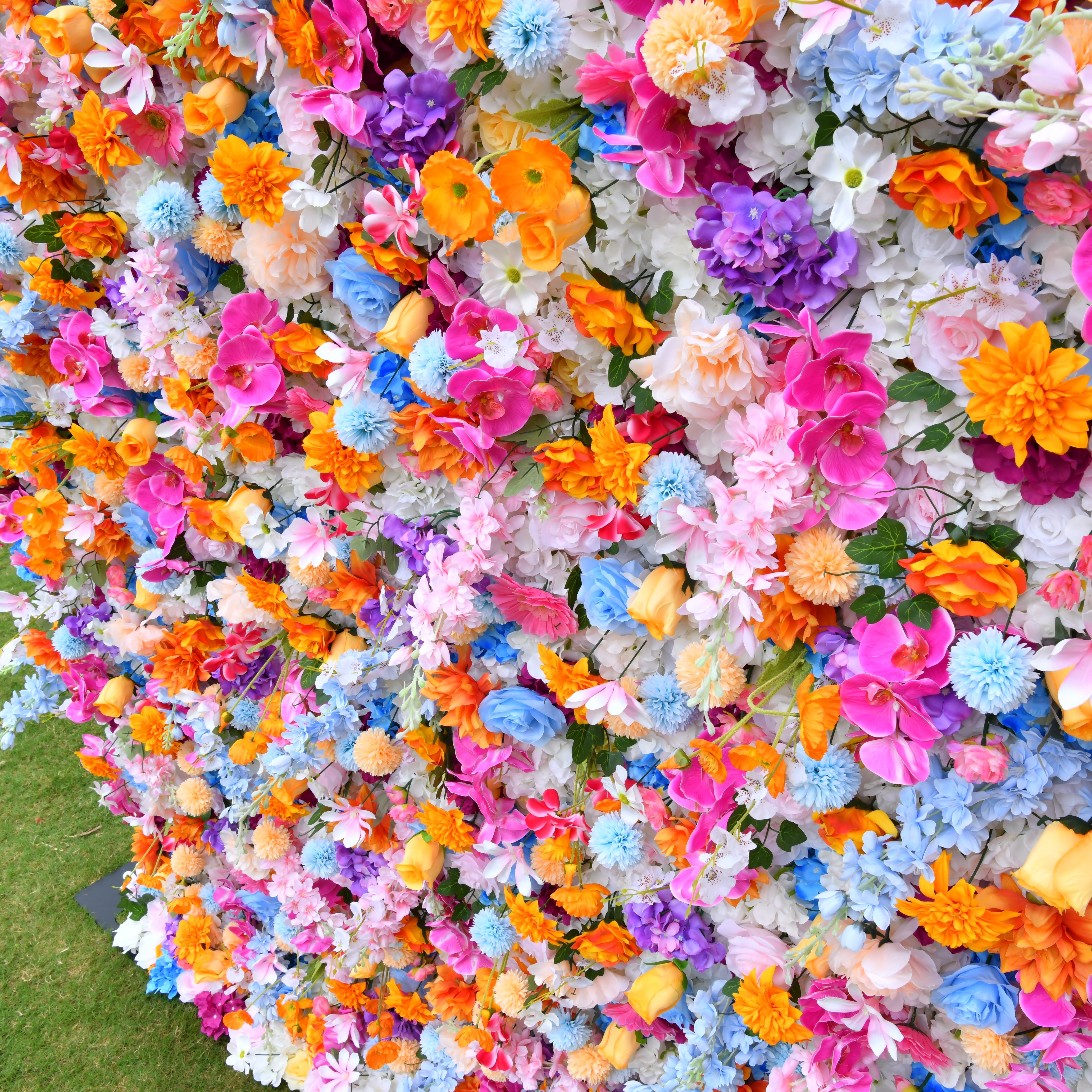 5D Colorful Mixed Flowers Artificial Cloth Floral Wall Backdrop ACFW-120