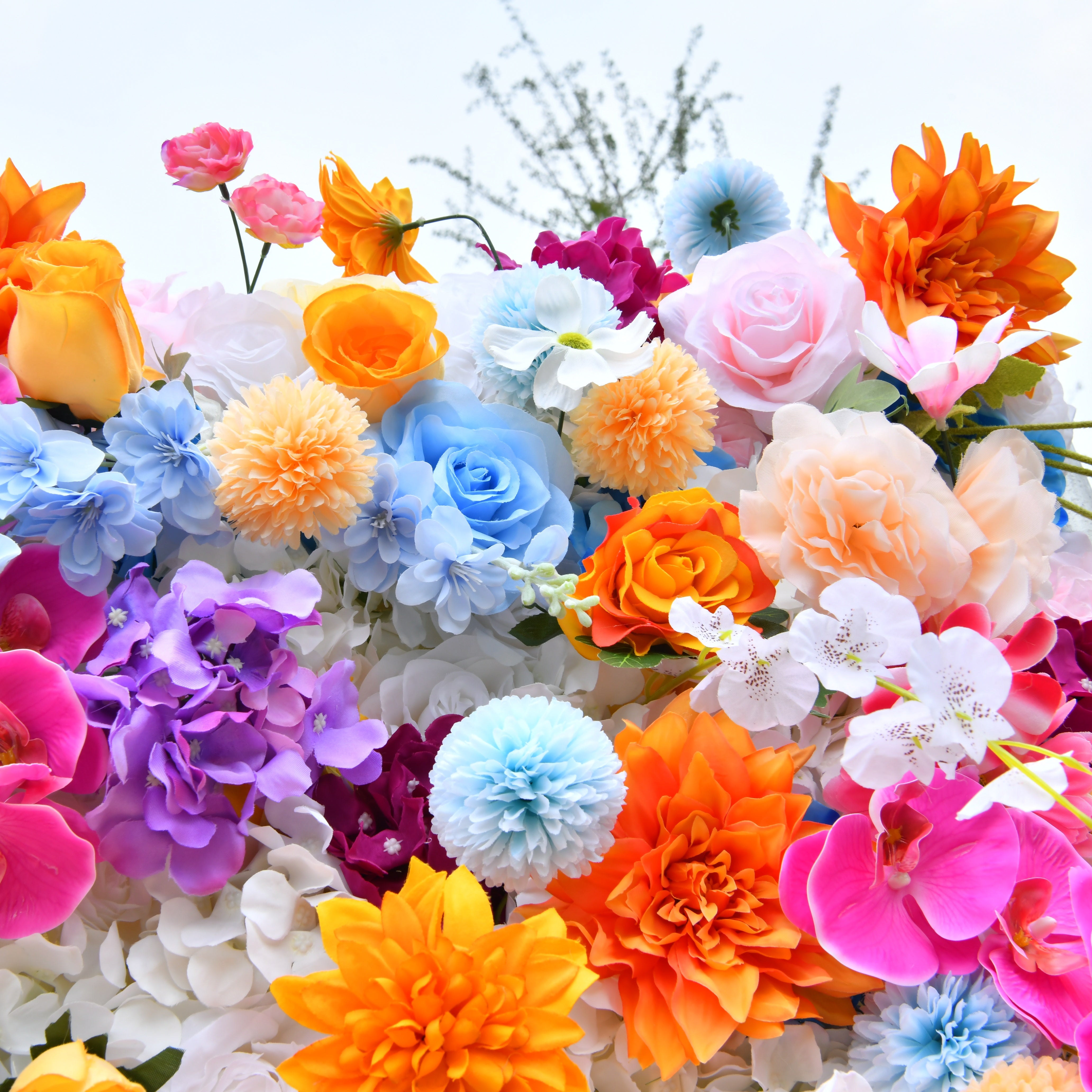 5D Colorful Mixed Flowers Artificial Cloth Floral Wall Backdrop ACFW-120