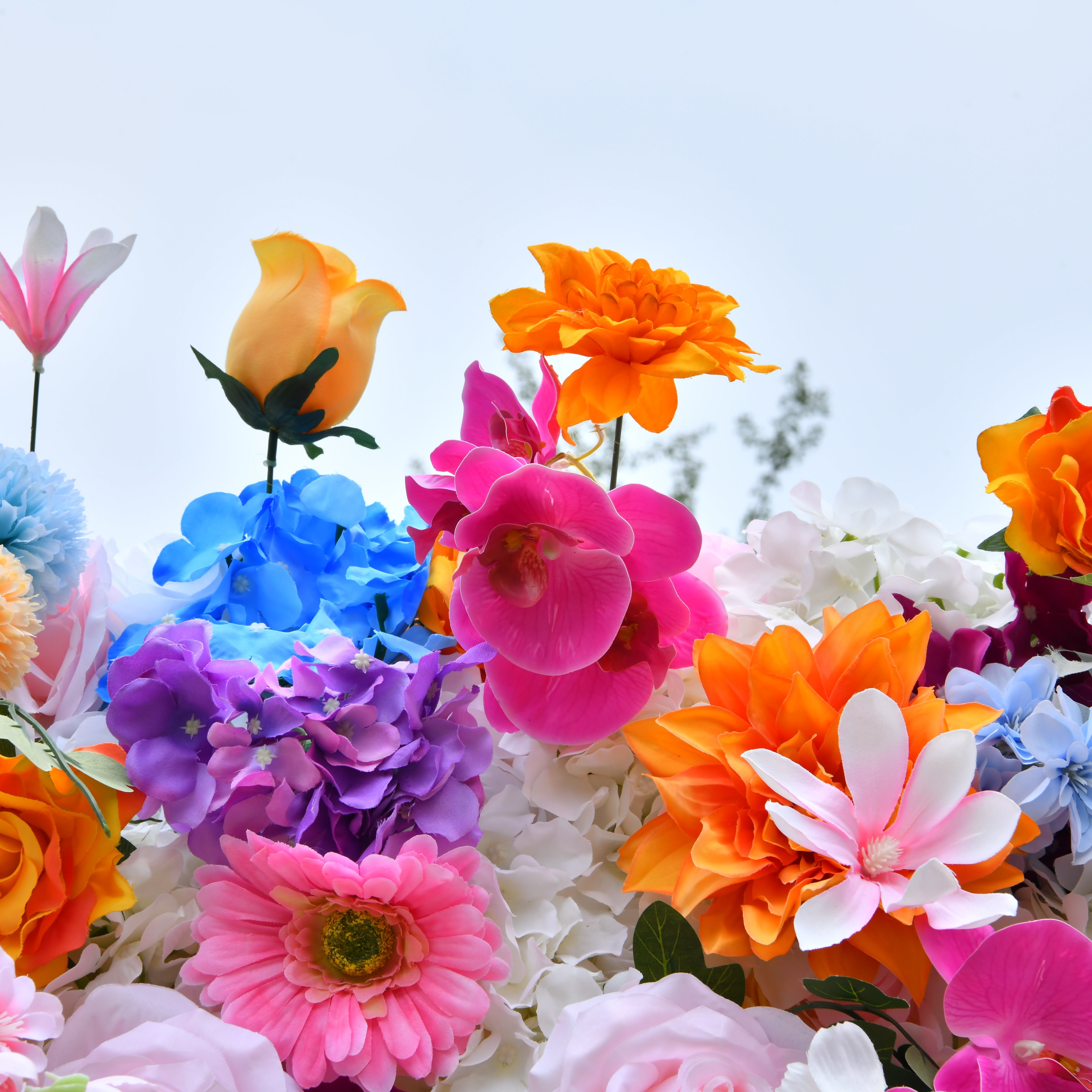5D Colorful Mixed Flowers Artificial Cloth Floral Wall Backdrop ACFW-120