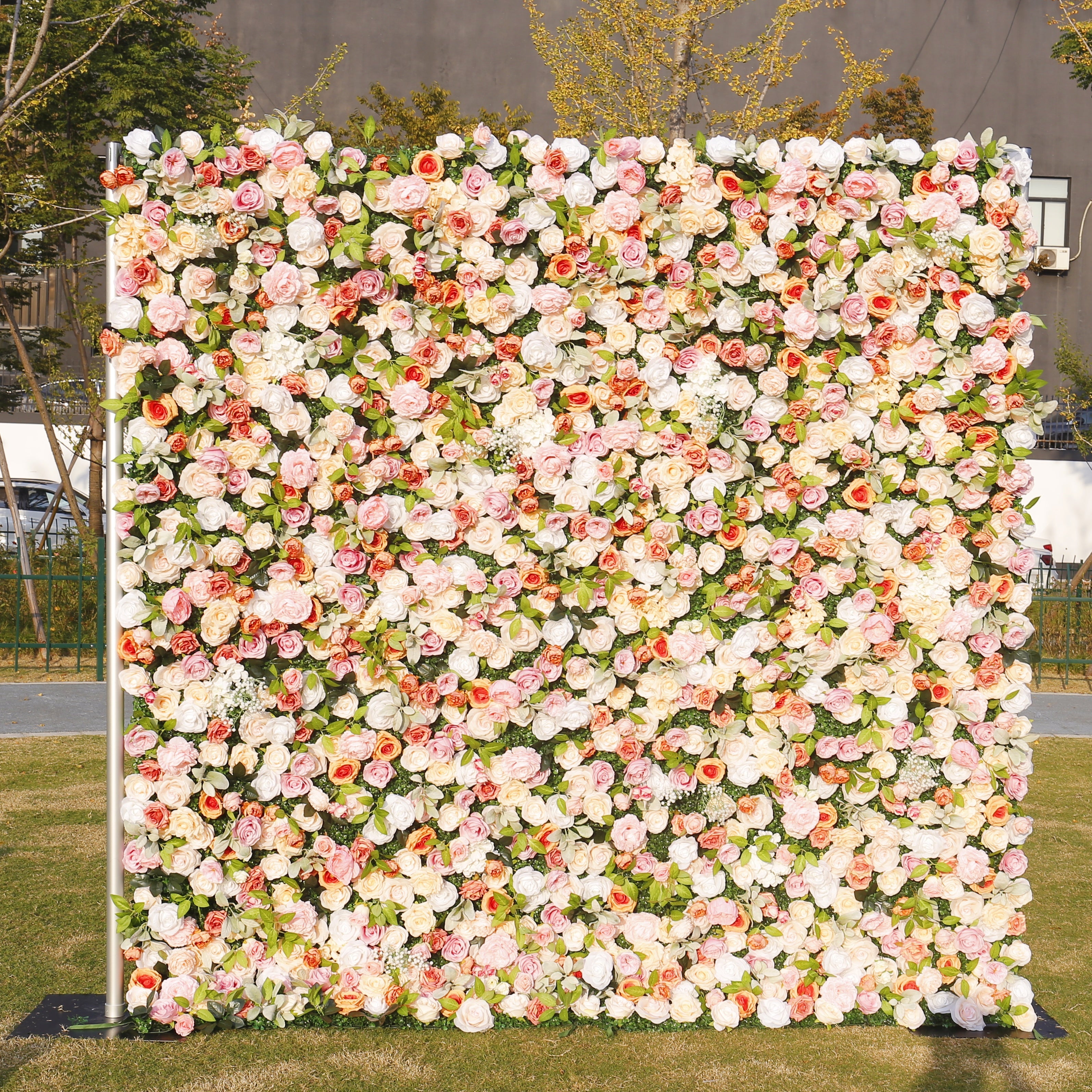 3D Mixed Floral Backdrop Roll Up Curtain Artificial Flower Wall ACFW-134