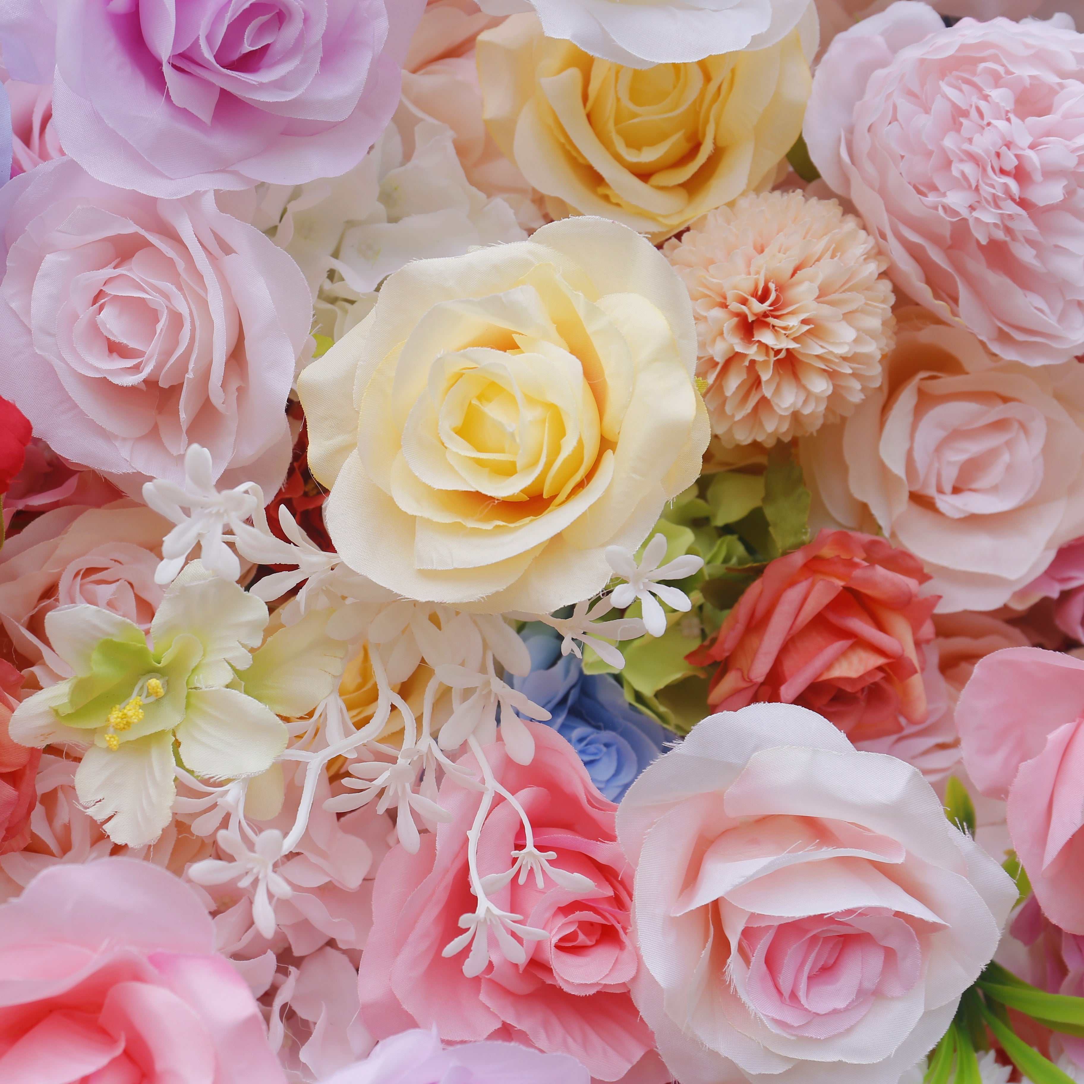 Colorful Candy Pink Fabric Rose Artificial Flower Wall Party Decor ACFW-145