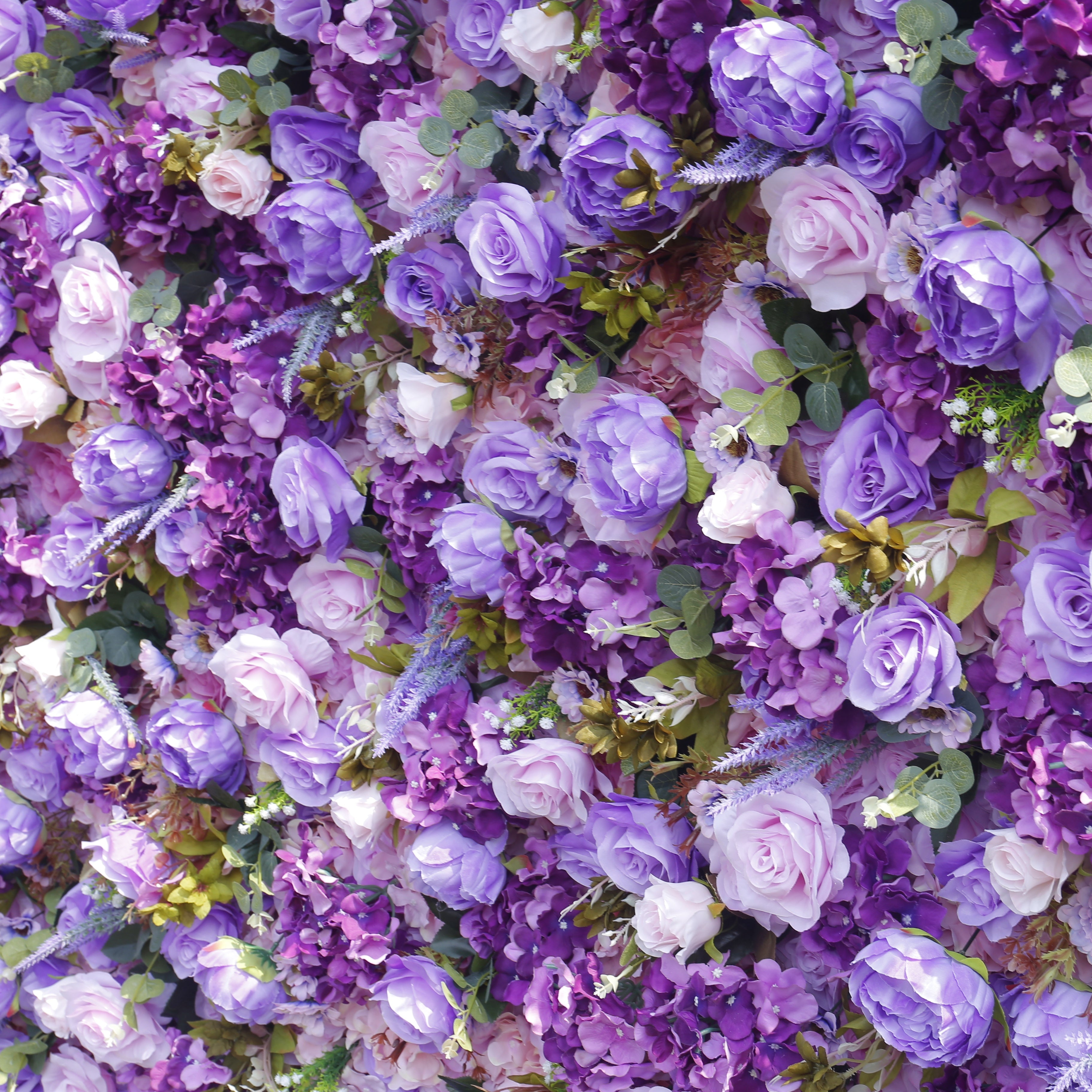 Handmade Artificial Cloth Purple Silk Flower Wall Event Decor ACFW-148