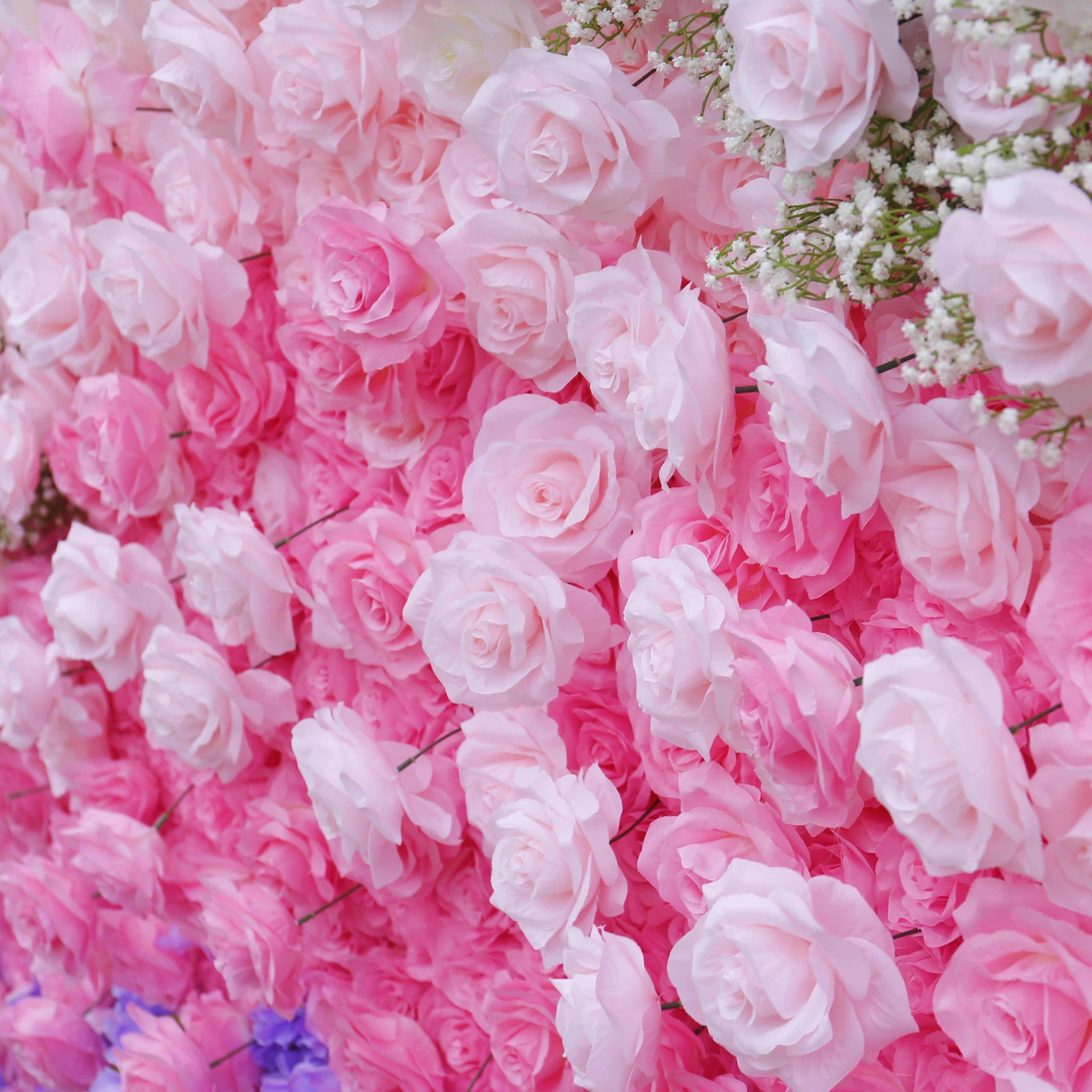 Dreamy Pink Purple Fabric Floral Wall Panel for Bridal Shower Decor AC