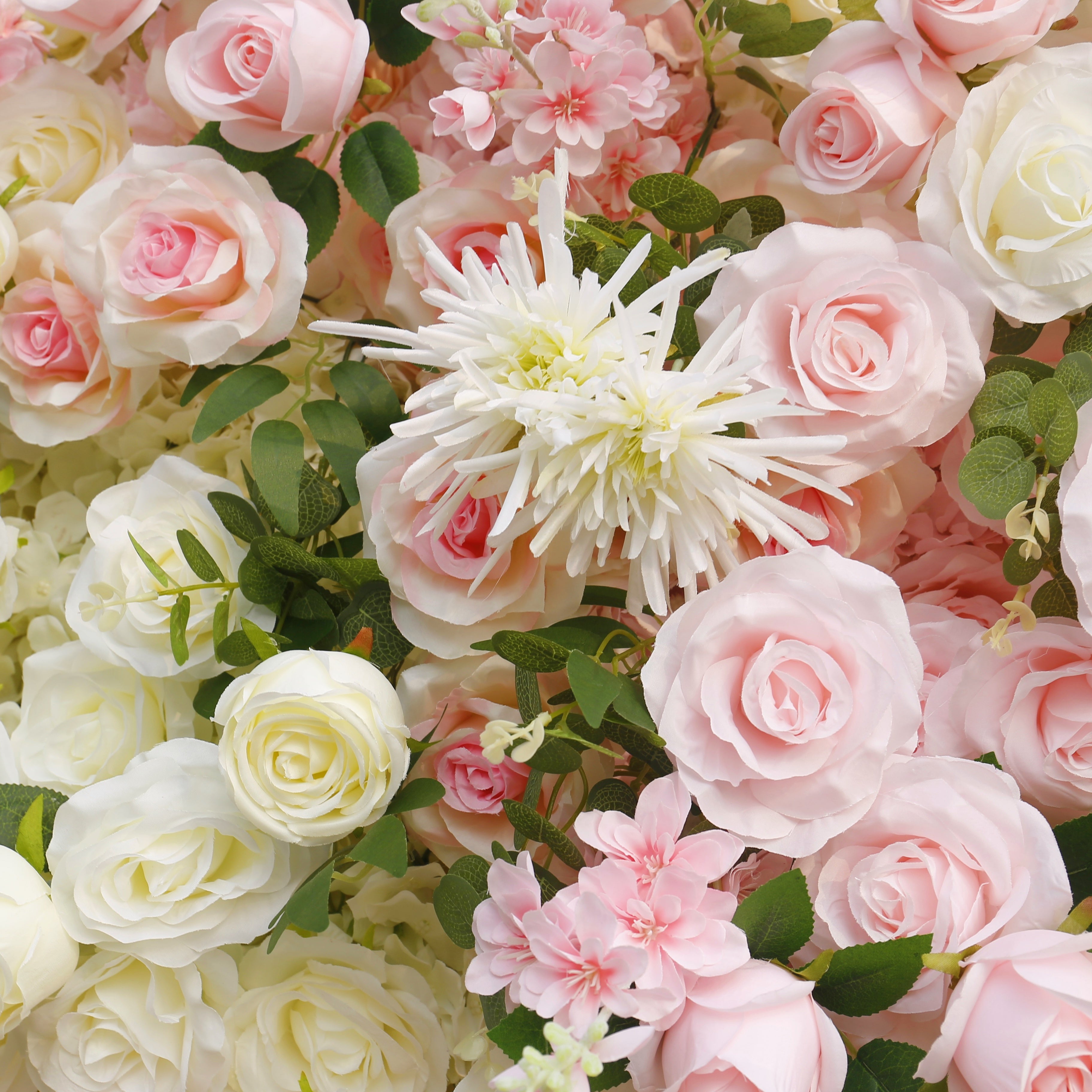 5D Artificial White Pink Rose  Hanging Flower Wall Events Decor ACFW-160