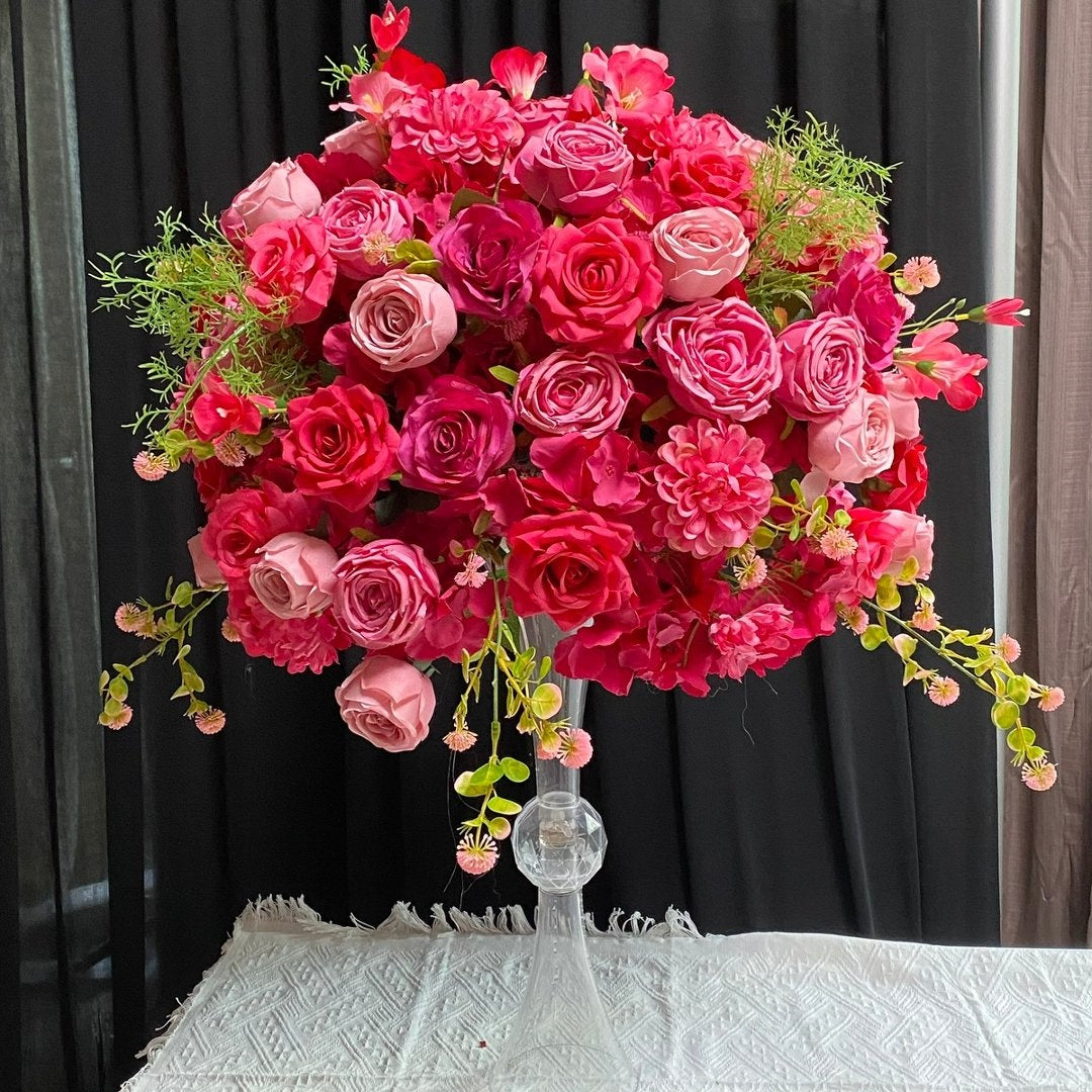 Pink & Red Rose Floral Centerpiece for Wedding Table Decor ADFC-027