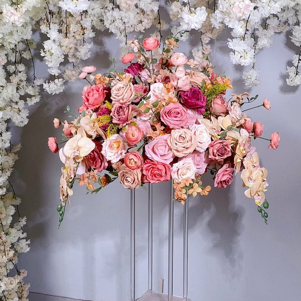 Blush Pink Floral Centerpiece Arrangement for Wedding Table Decor ADFC-133
