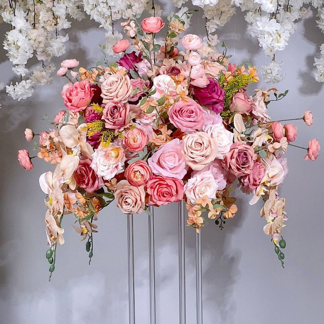 Blush Pink Floral Centerpiece Arrangement for Wedding Table Decor ADFC-133