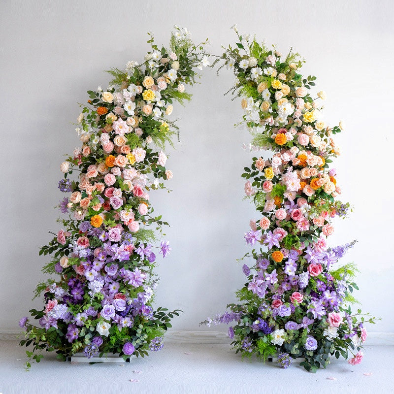 Wedding Flower Columns with Pastel Roses for Aisle and Event Decor AEA