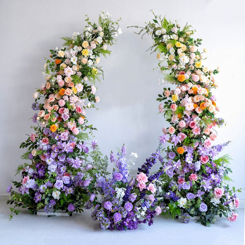 Wedding Flower Columns with Pastel Roses for Aisle and Event Decor AEAW-007