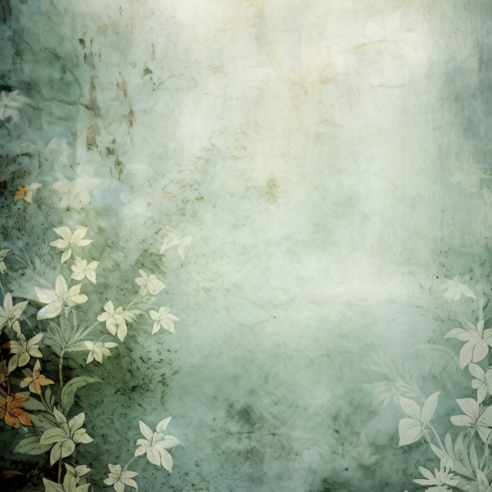 Photo Portrait Backdrop Blossom Themed Teal Wall Backdrop BRP11-638