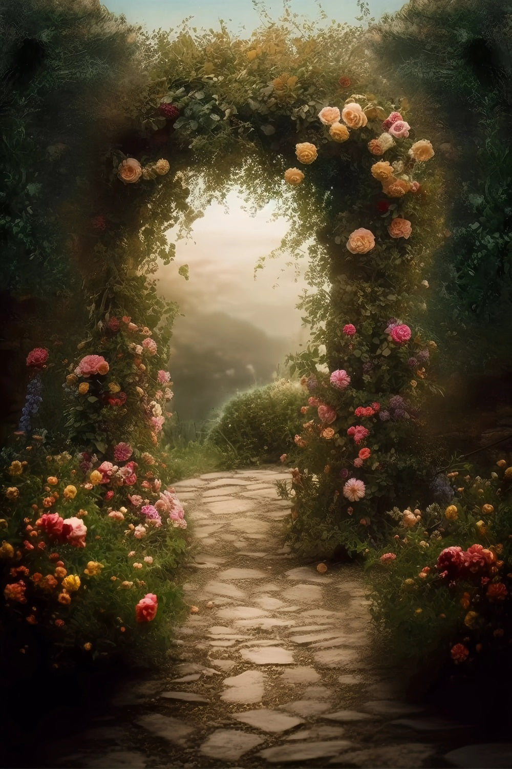 Backdrop Portrait Flower Archway Pathway Backdrop BRP11-642