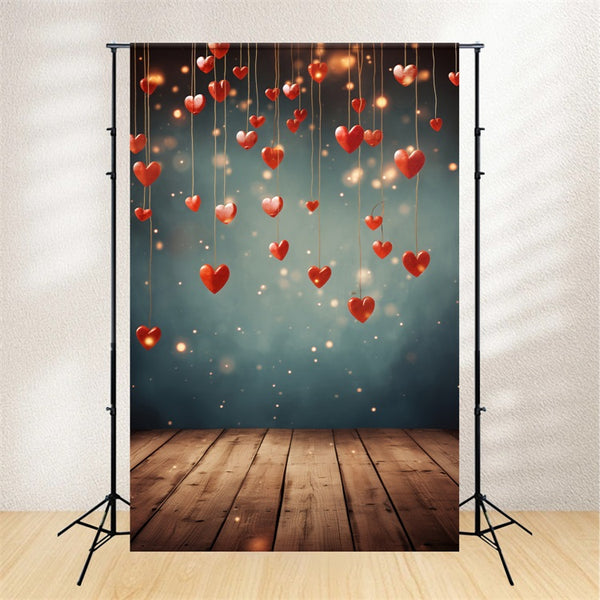 Valentine's Day Backdrop Glowing Heart String Festive Backdrop BRP1-10