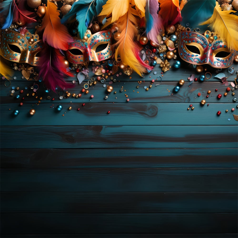 Carnival Backdrop Ideas Colorful Mask Beads Celebration Backdrop BRP1-204
