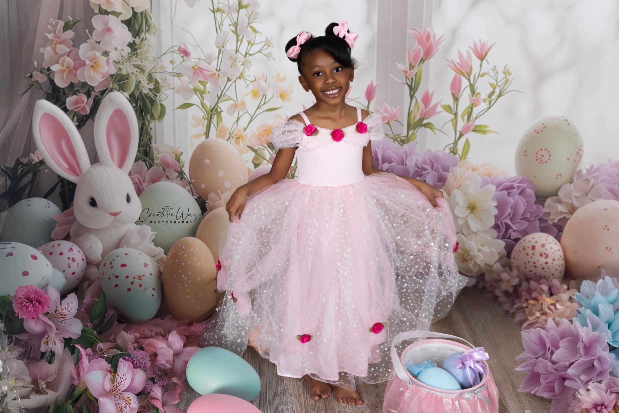 Easter Photo Backdrop Charm Window Rabbits Backdrop BRP1-213