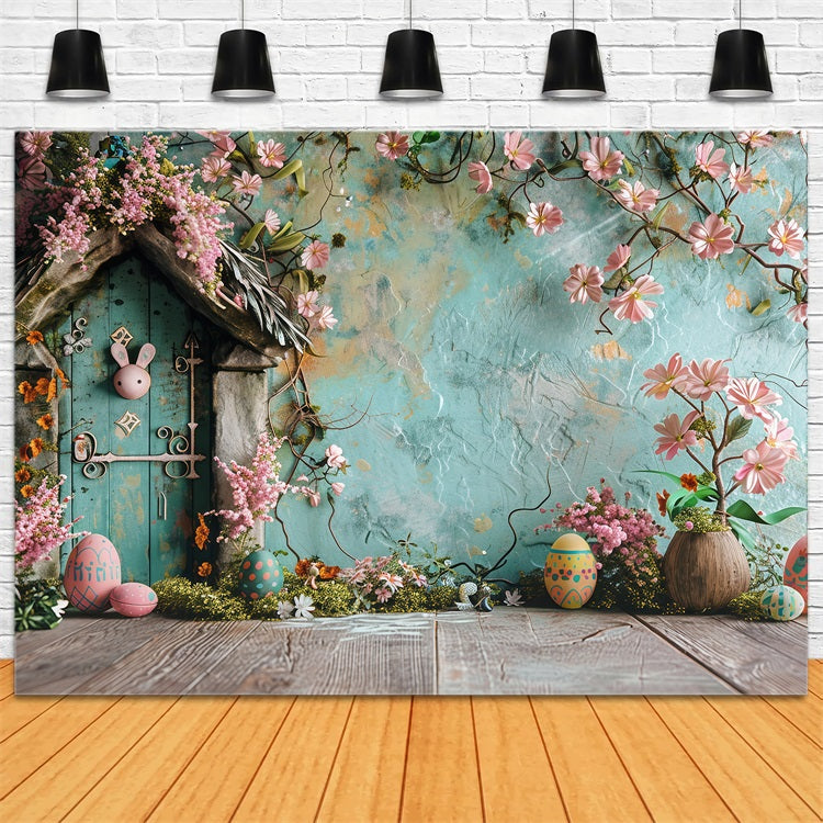 Easter Picture Backdrops Bunny Door Egg Display Backdrop BRP1-300