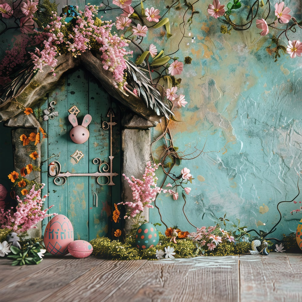 Easter Picture Backdrops Bunny Door Egg Display Backdrop BRP1-300