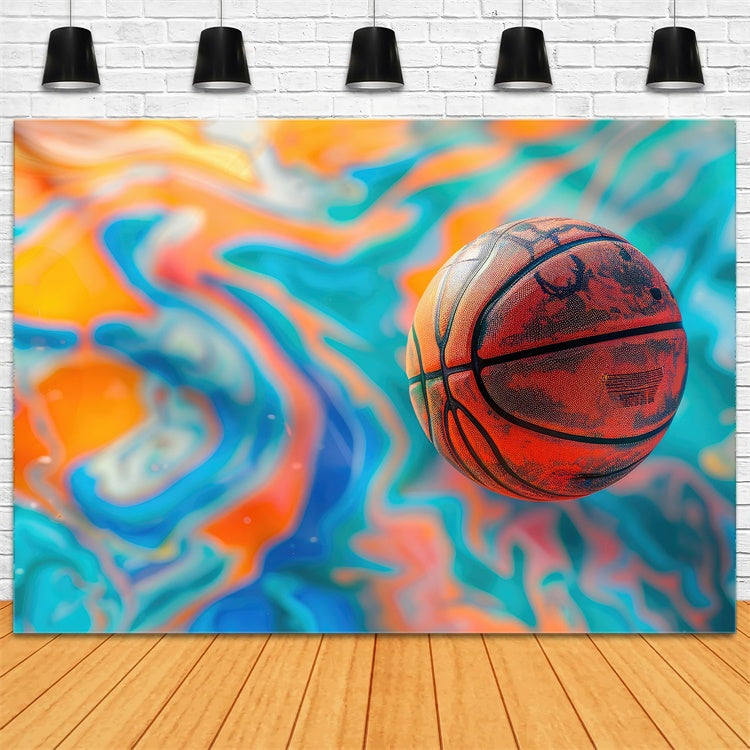 Basketball Theme Backdrop Modern Abstract Swirl Backdrop BRP1-331