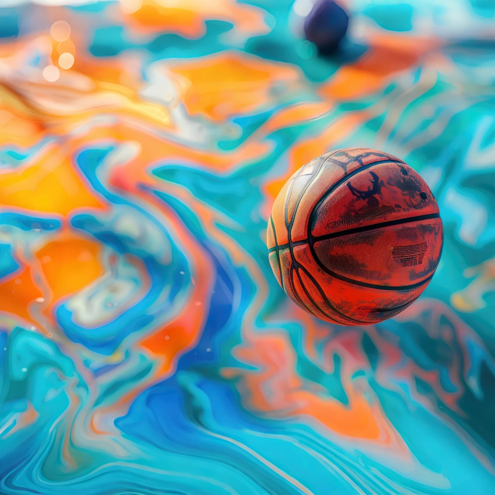 Basketball Theme Backdrop Modern Abstract Swirl Backdrop BRP1-331